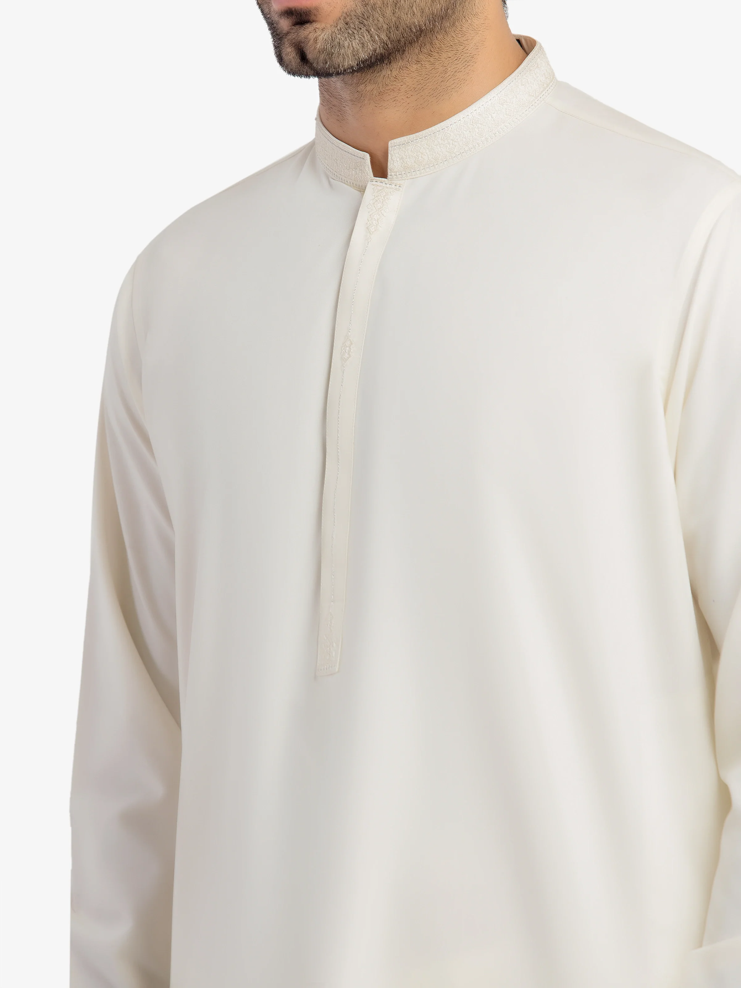 Men's Cream Shalwar Kameez - EMTKS5-41202 - Image 3