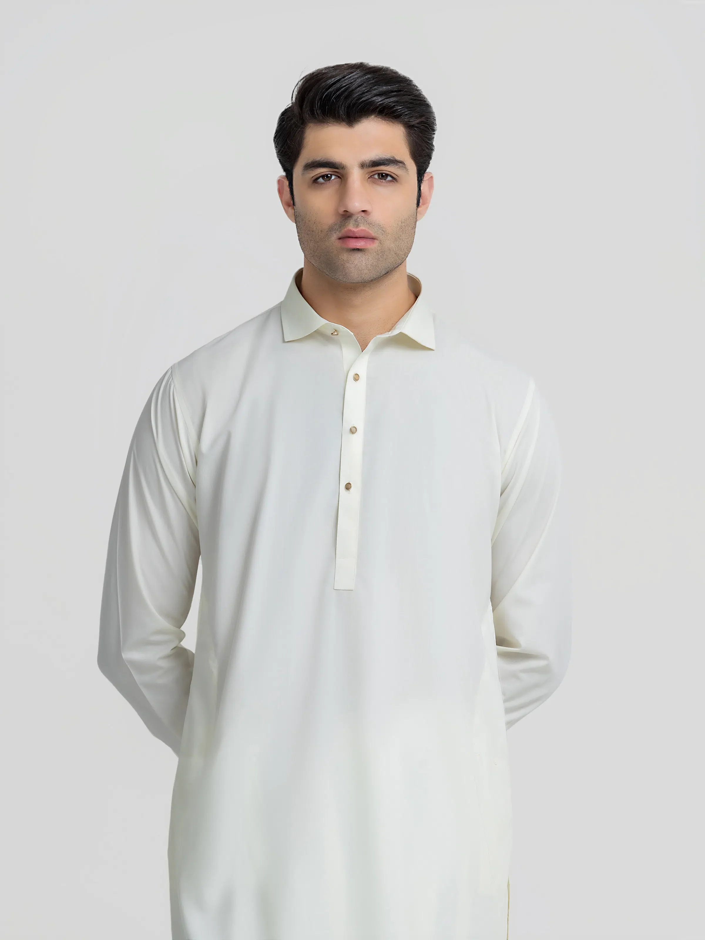 Men's Cream Shalwar Kameez - EMTKS5-41216 - Image 2