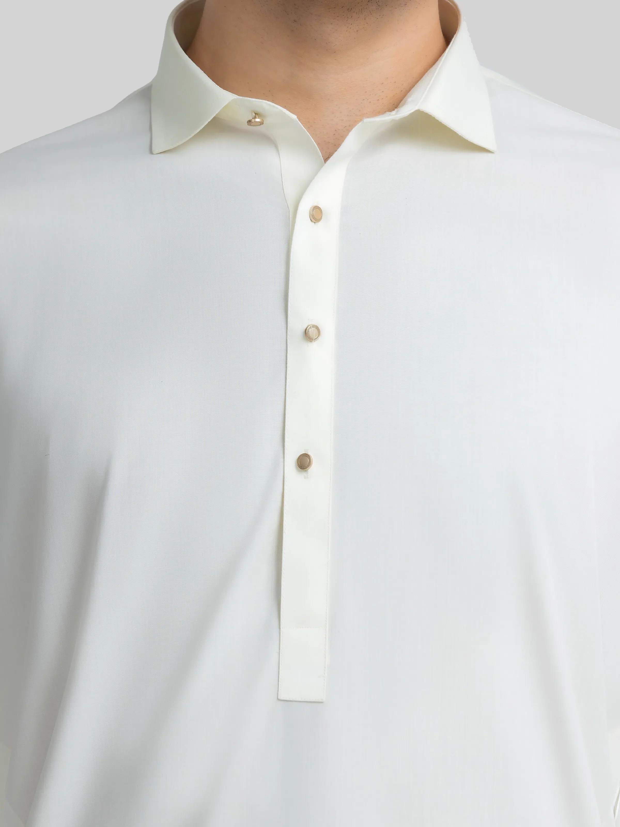 Men's Cream Shalwar Kameez - EMTKS5-41216 - Image 3