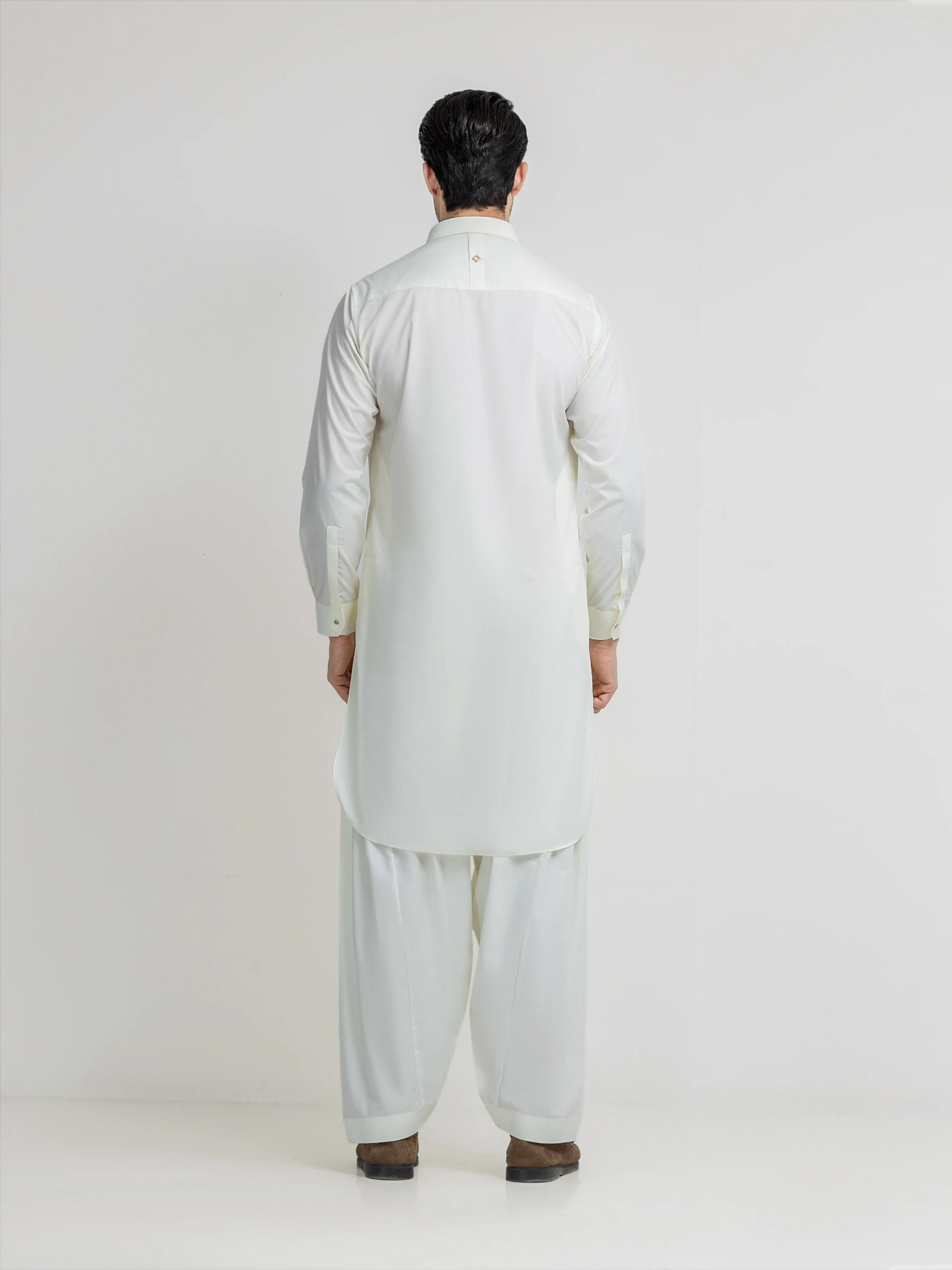 Men's Cream Shalwar Kameez - EMTKS5-41216 - Image 5