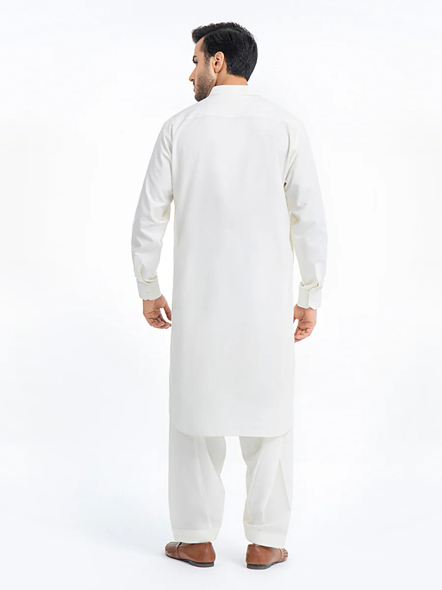 Men's Cream Shalwar Kameez - EMTKSP23-41016 - Image 8
