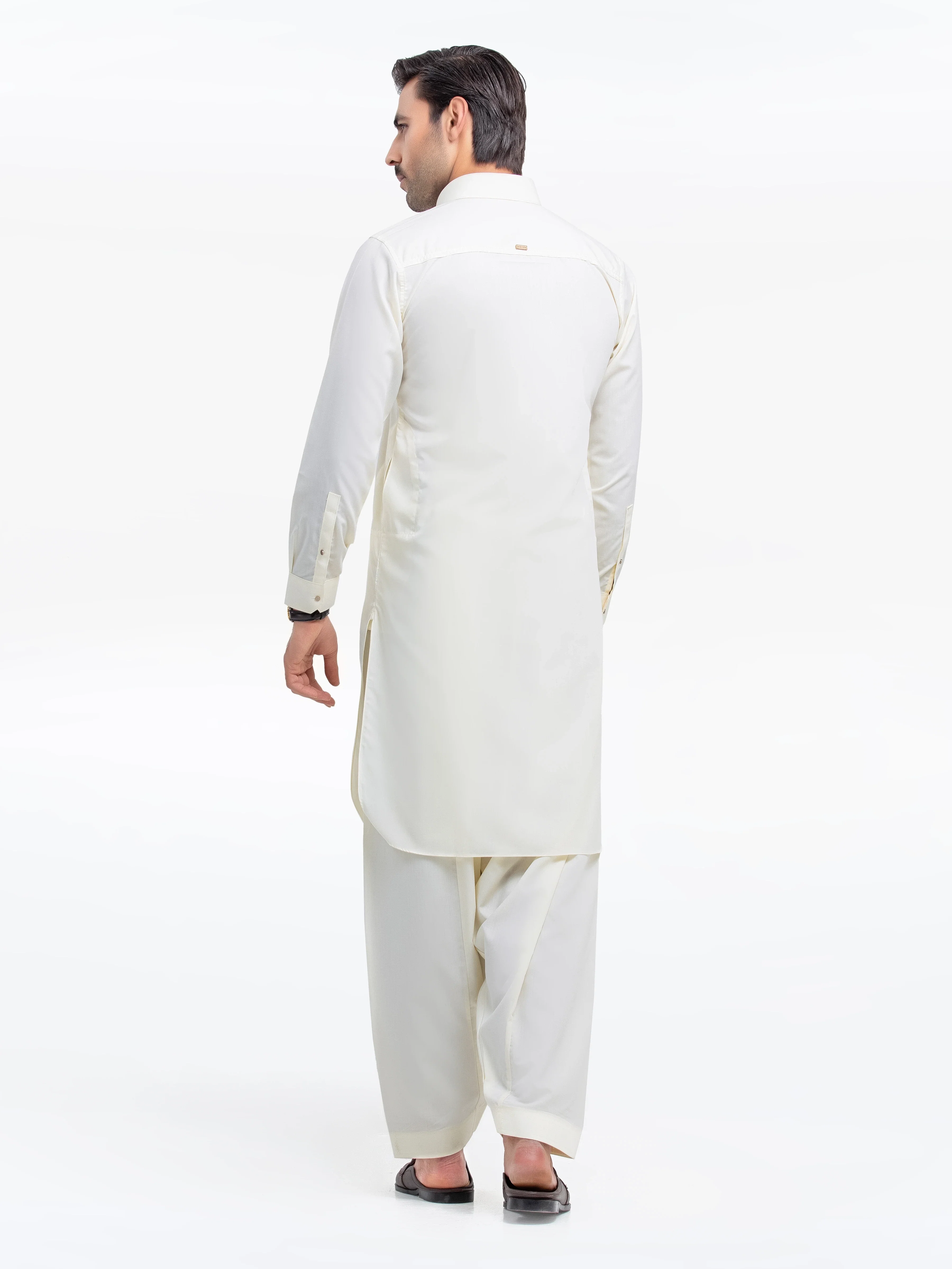 Men's Cream Shalwar Kameez - EMTKST24-99476 - Image 5