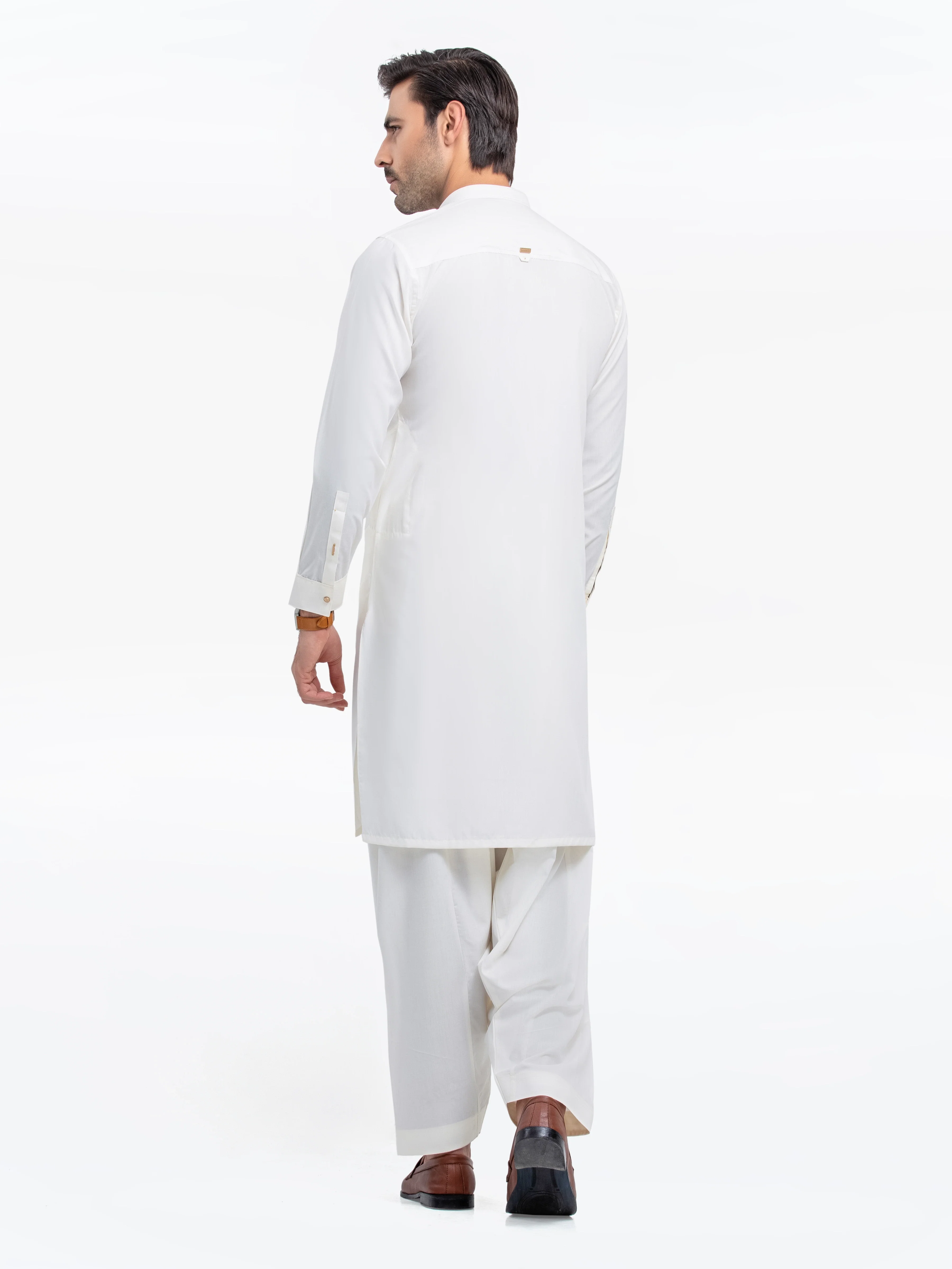 Men's Cream Shalwar Kameez - EMTKST25S-99500 - Image 5