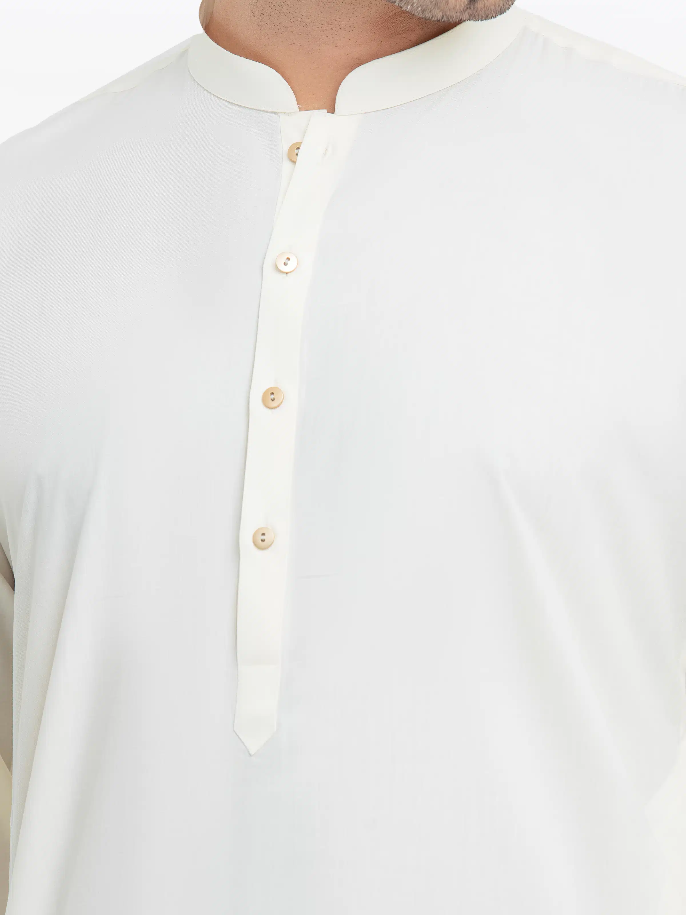 Men's Cream Shalwar Kameez - EMTKST5-99537 - Image 3