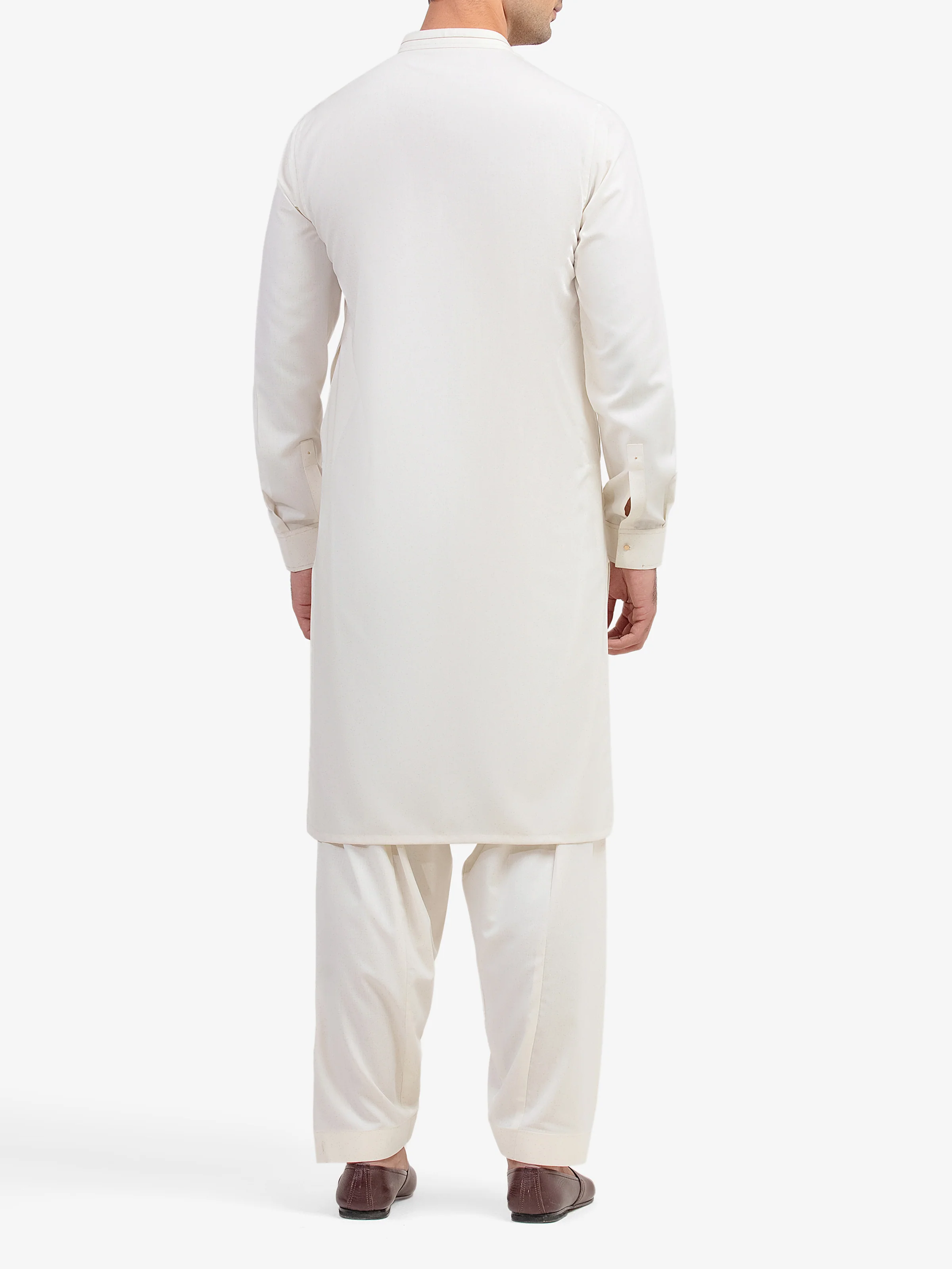 Men's Cream Shalwar Kameez - EMTKST5-99588 - Image 5