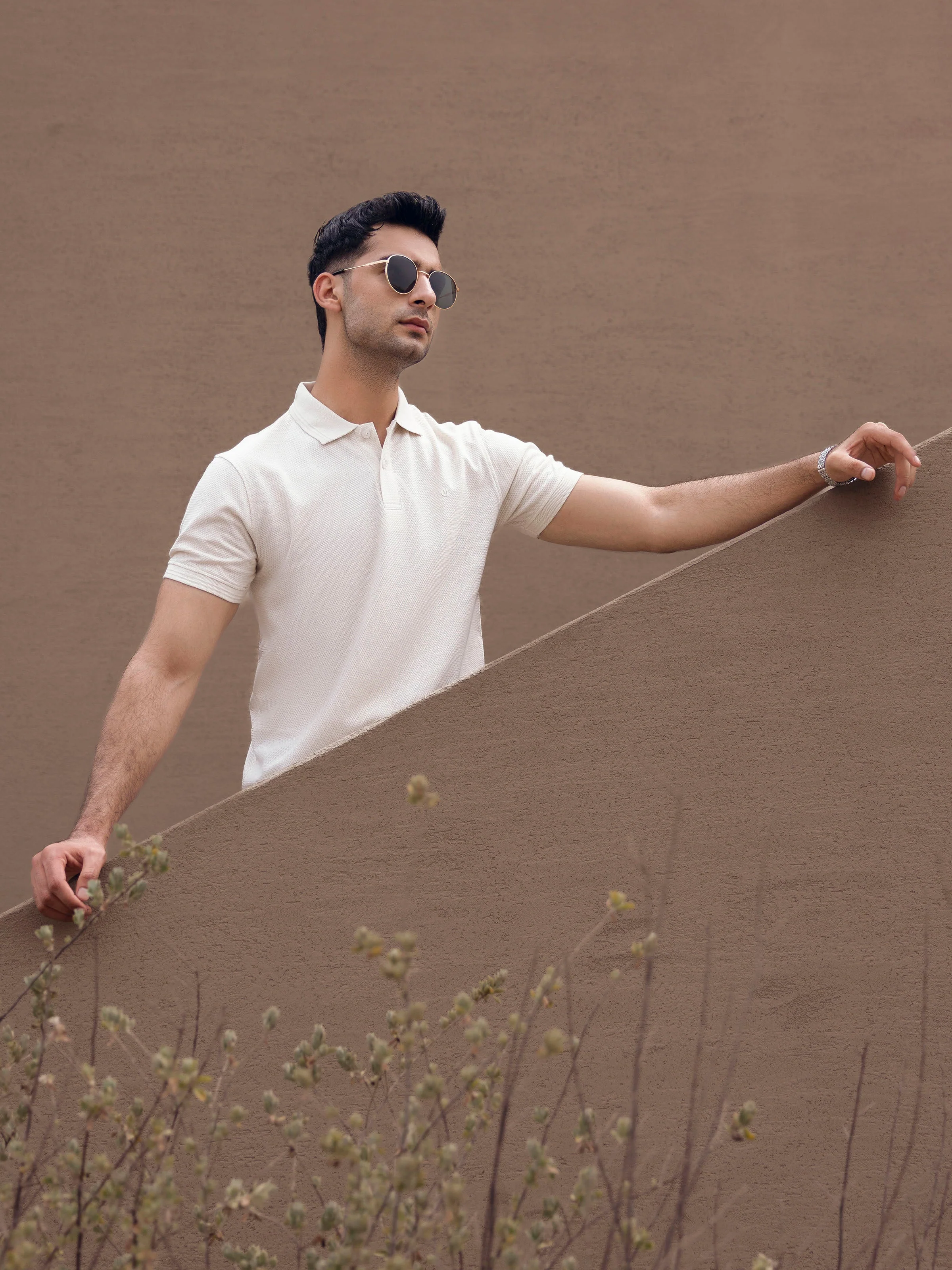 Men's Cream Polo Shirt - EMTPS5-063 - Image 5