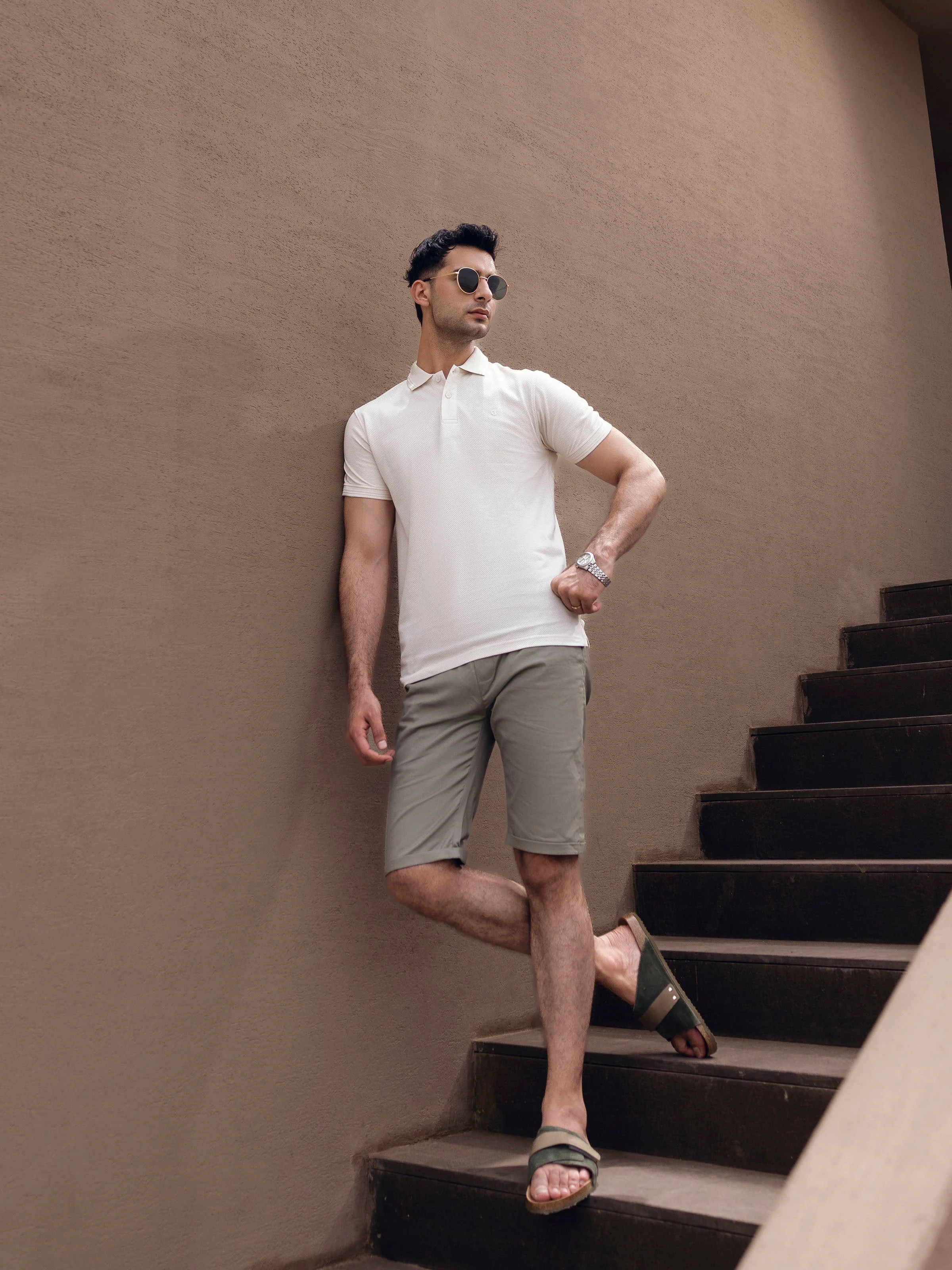 Men's Cream Polo Shirt - EMTPS5-063 - Image 7