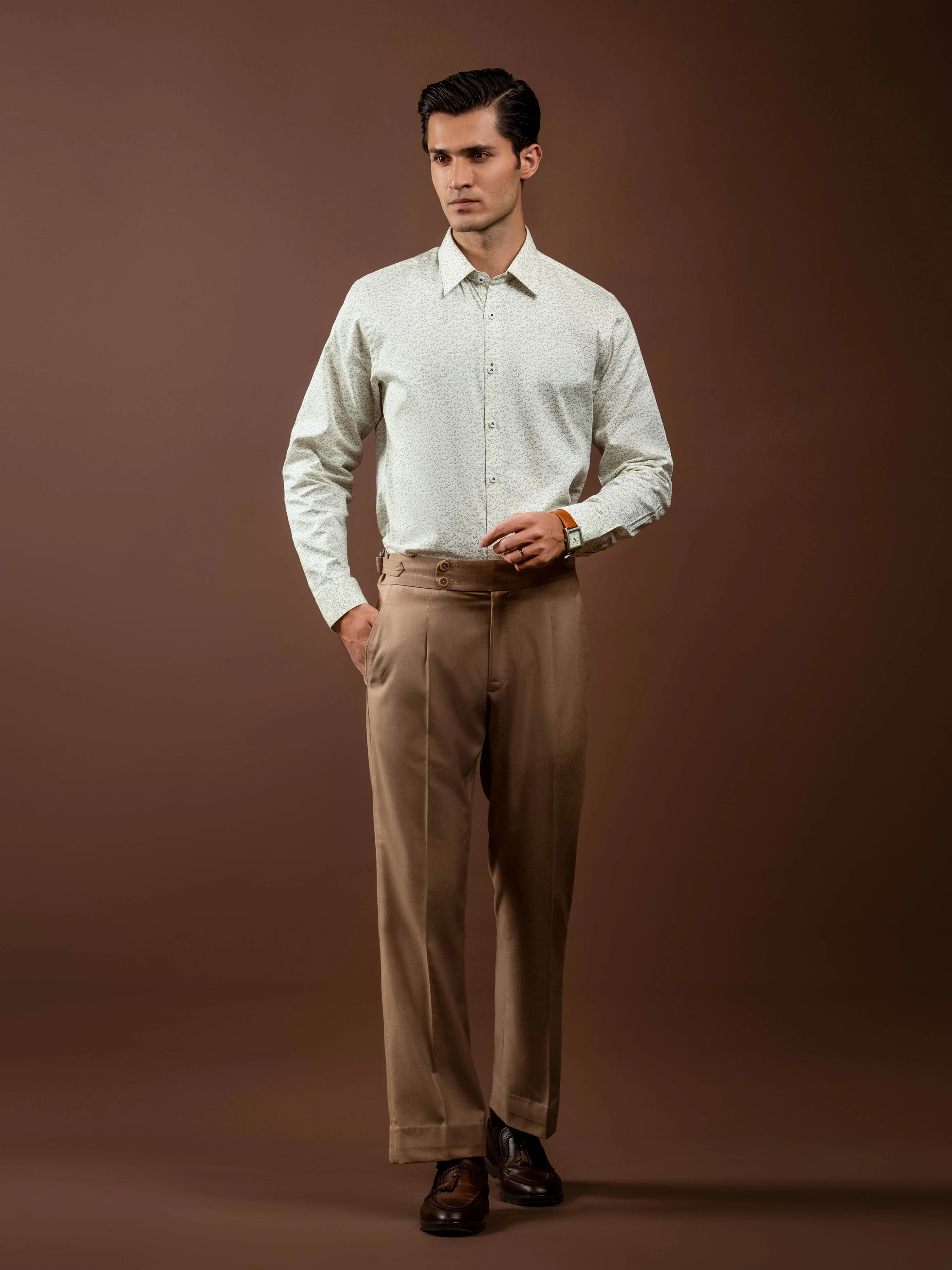 Men's Cream Shirt - EMTSI5-50845 - Image 2