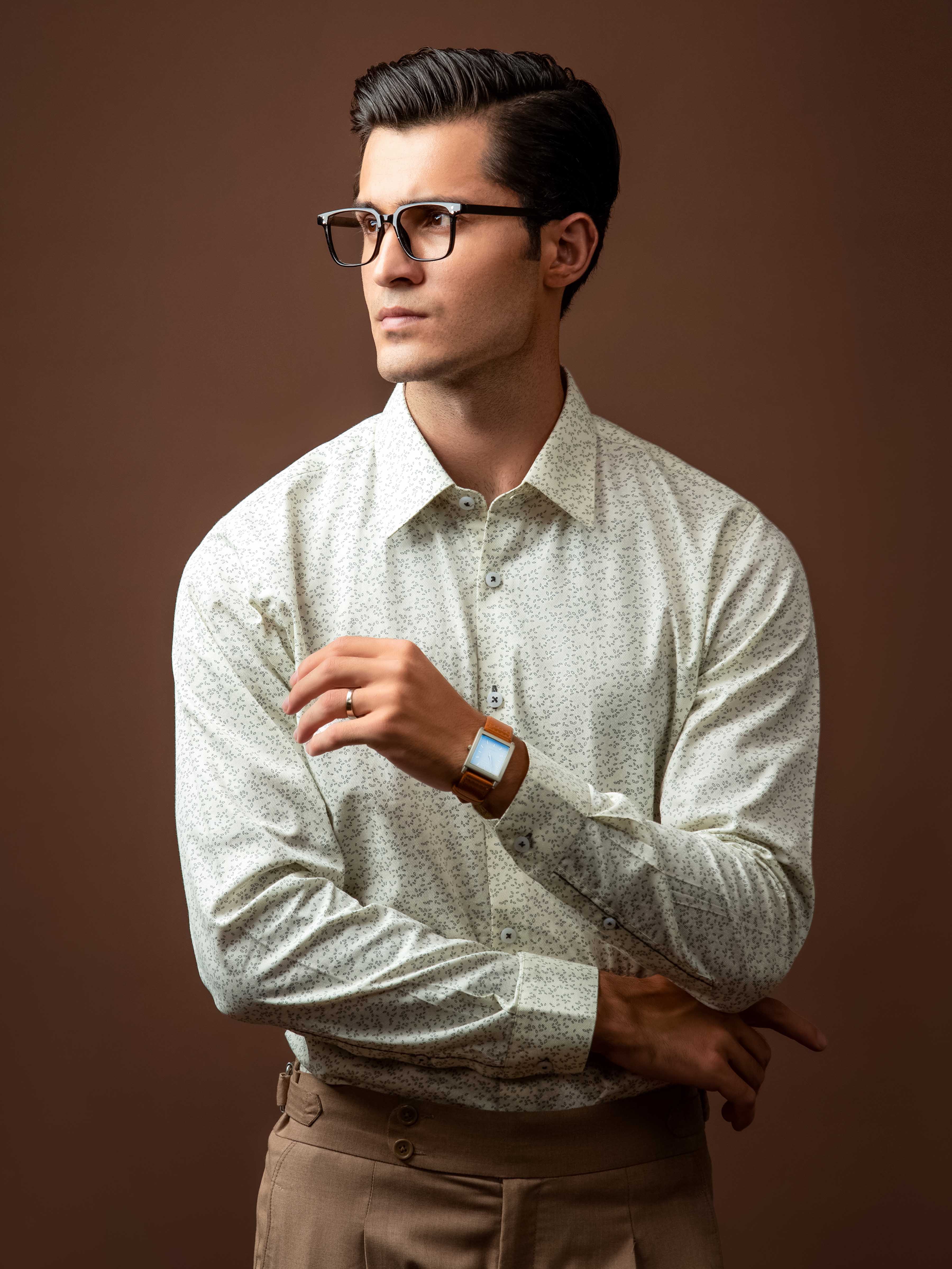 Men's Cream Shirt - EMTSI5-50845 - Image 3