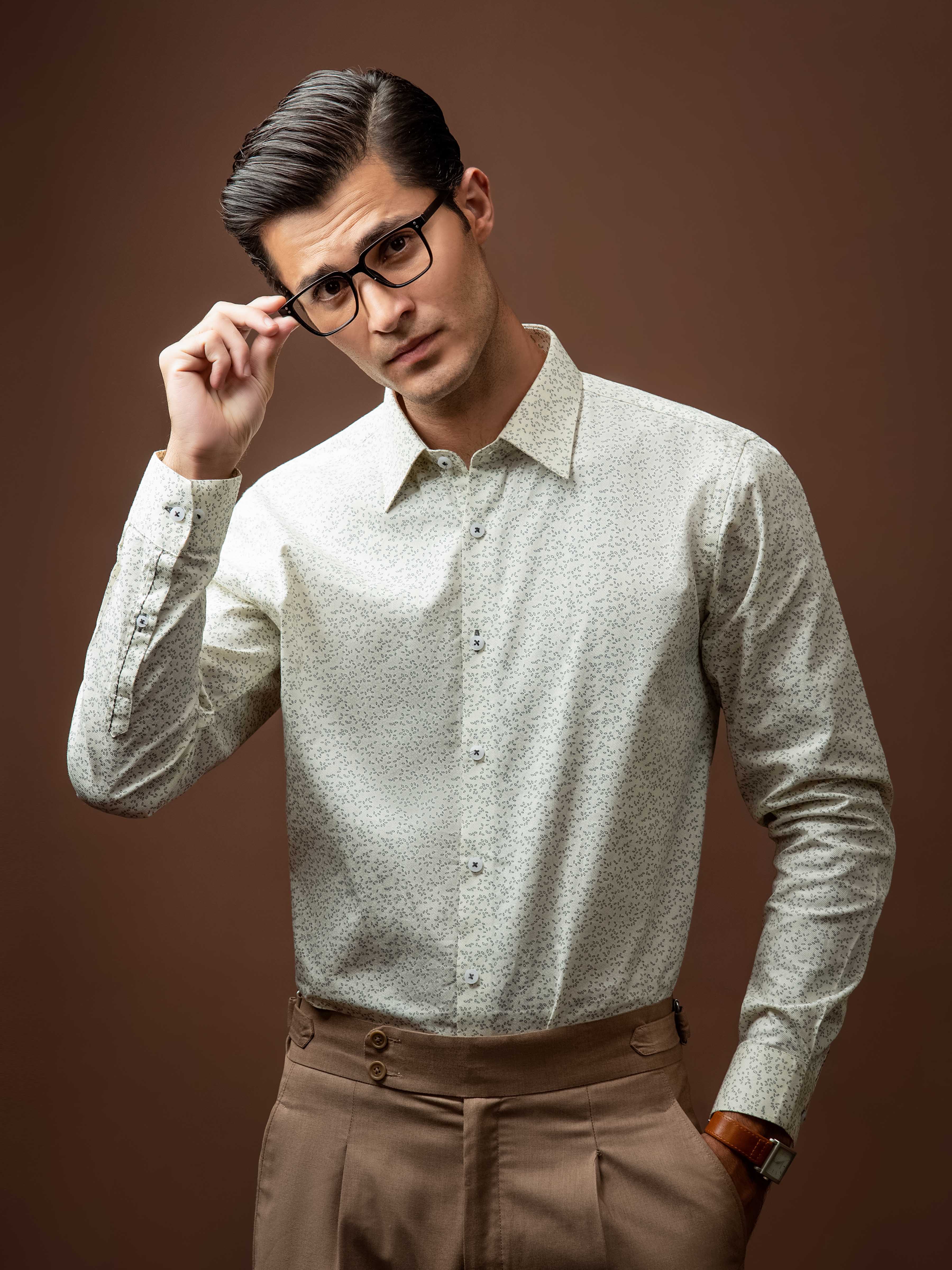 Men's Cream Shirt - EMTSI5-50845 - Image 4