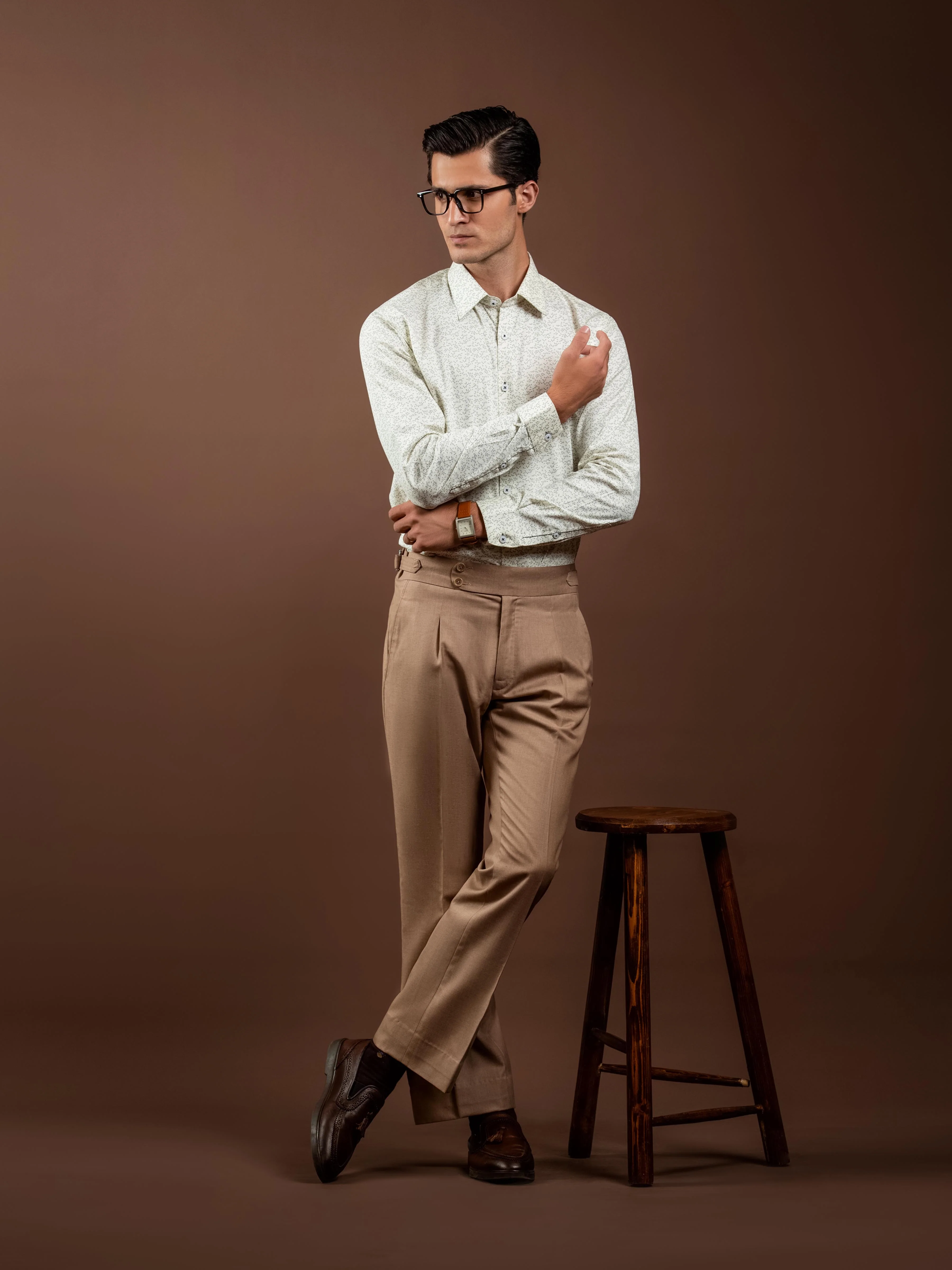 Men's Cream Shirt - EMTSI5-50845 - Image 5