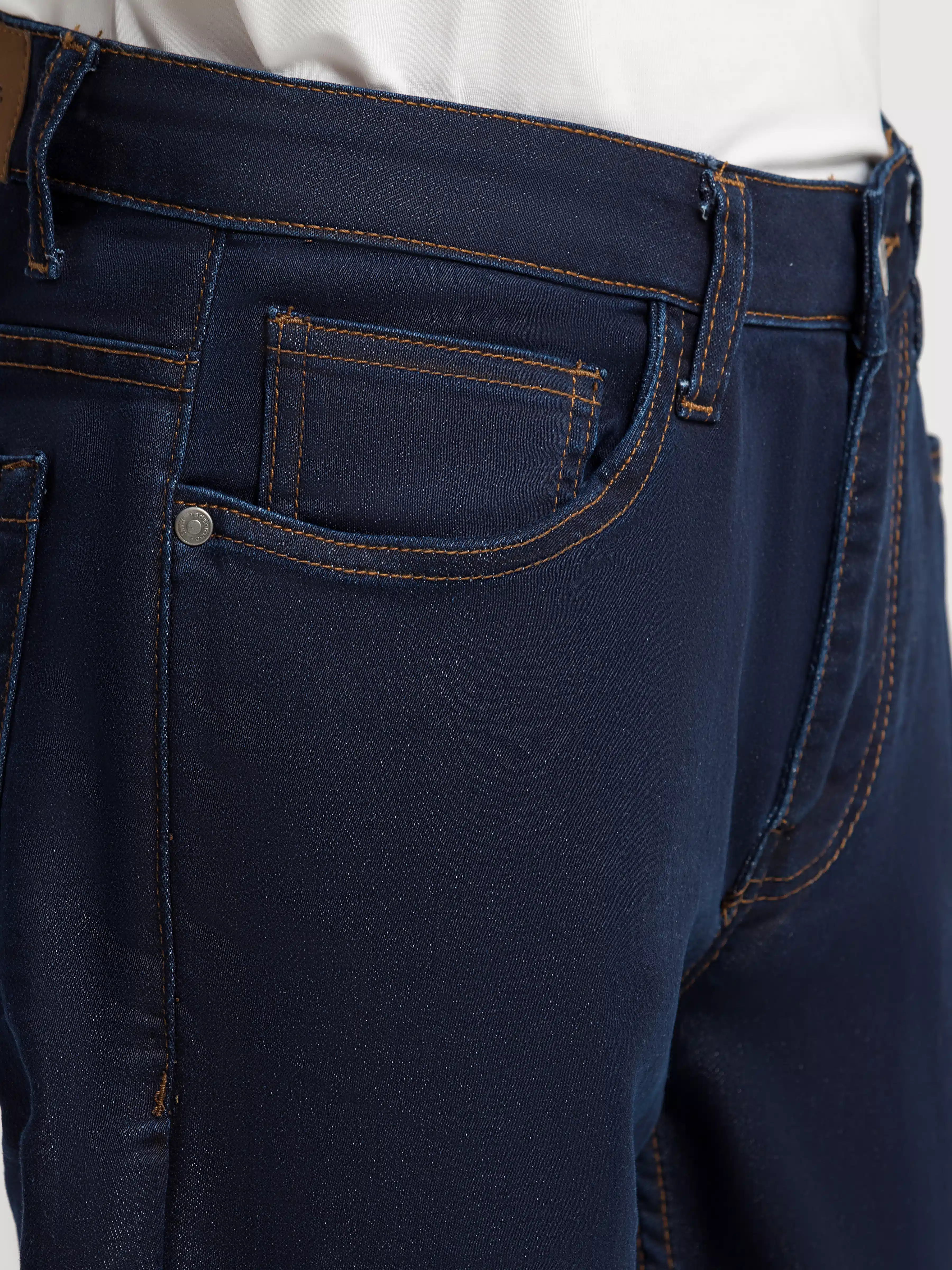 Men's Dark Blue Denim Pant - EMBPD5-027 - Image 3