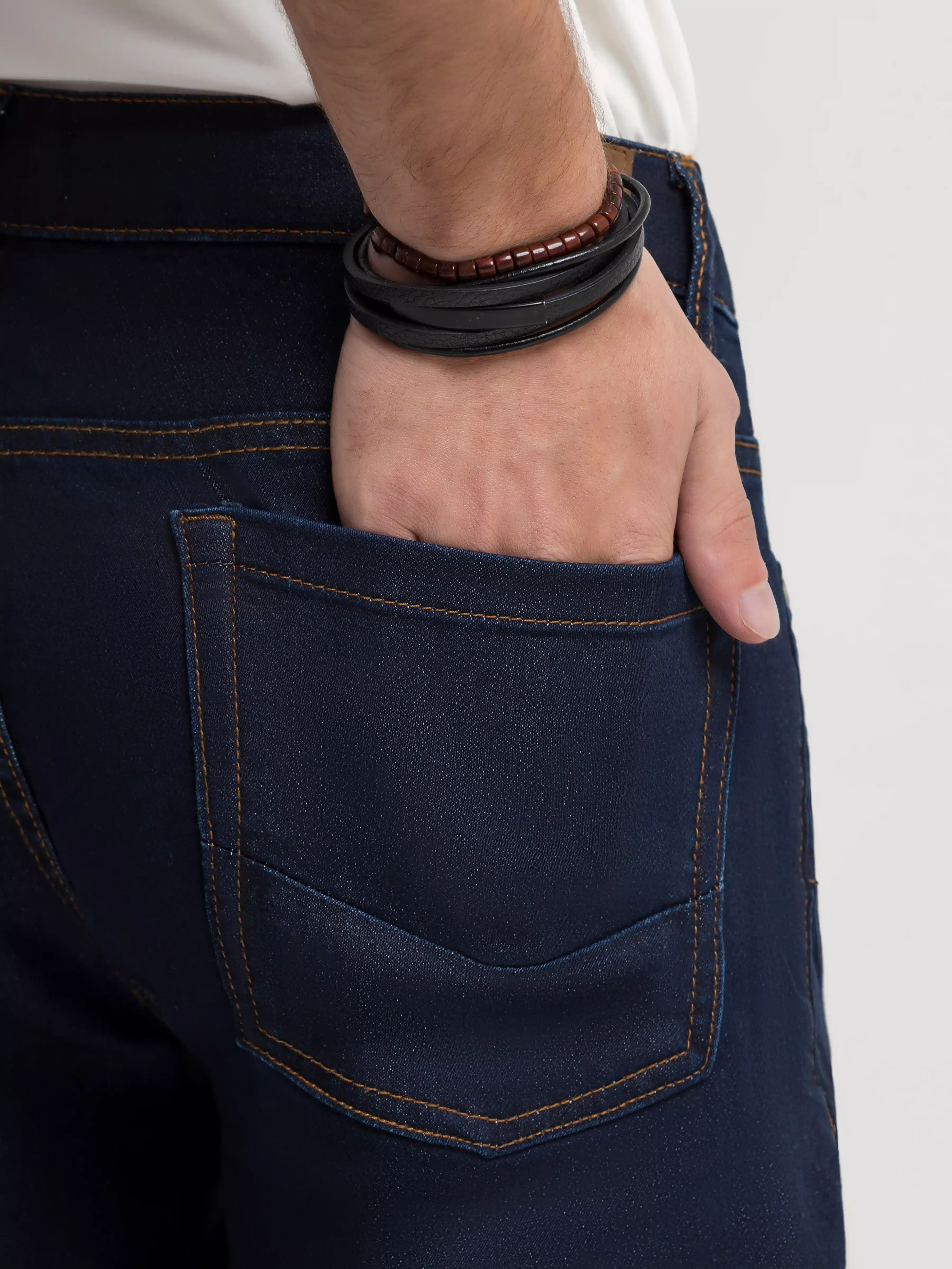Men's Dark Blue Denim Pant - EMBPD5-027 - Image 4