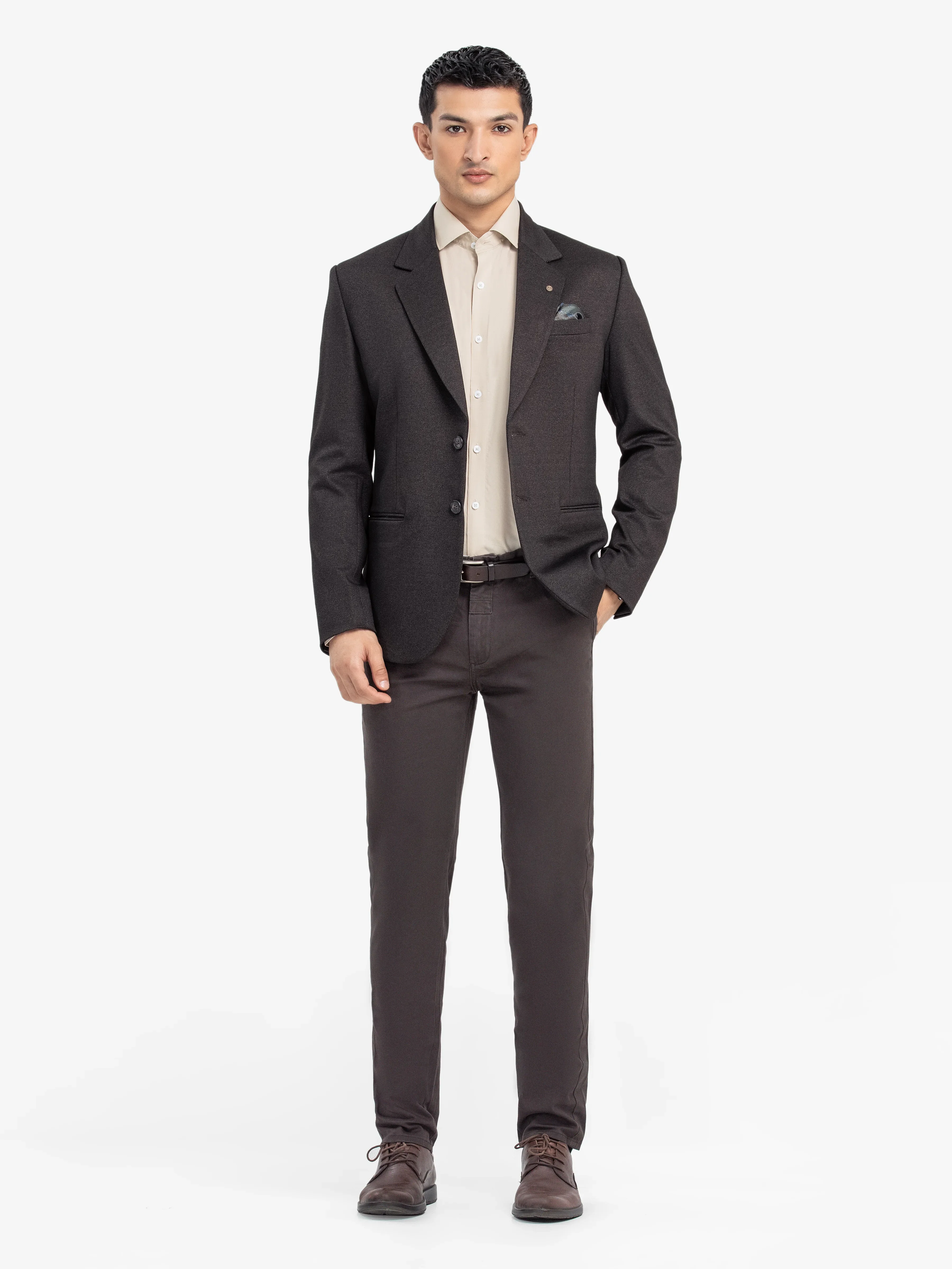 Men's Dark Brown Blazer - EMTBK24-005 - Image 2