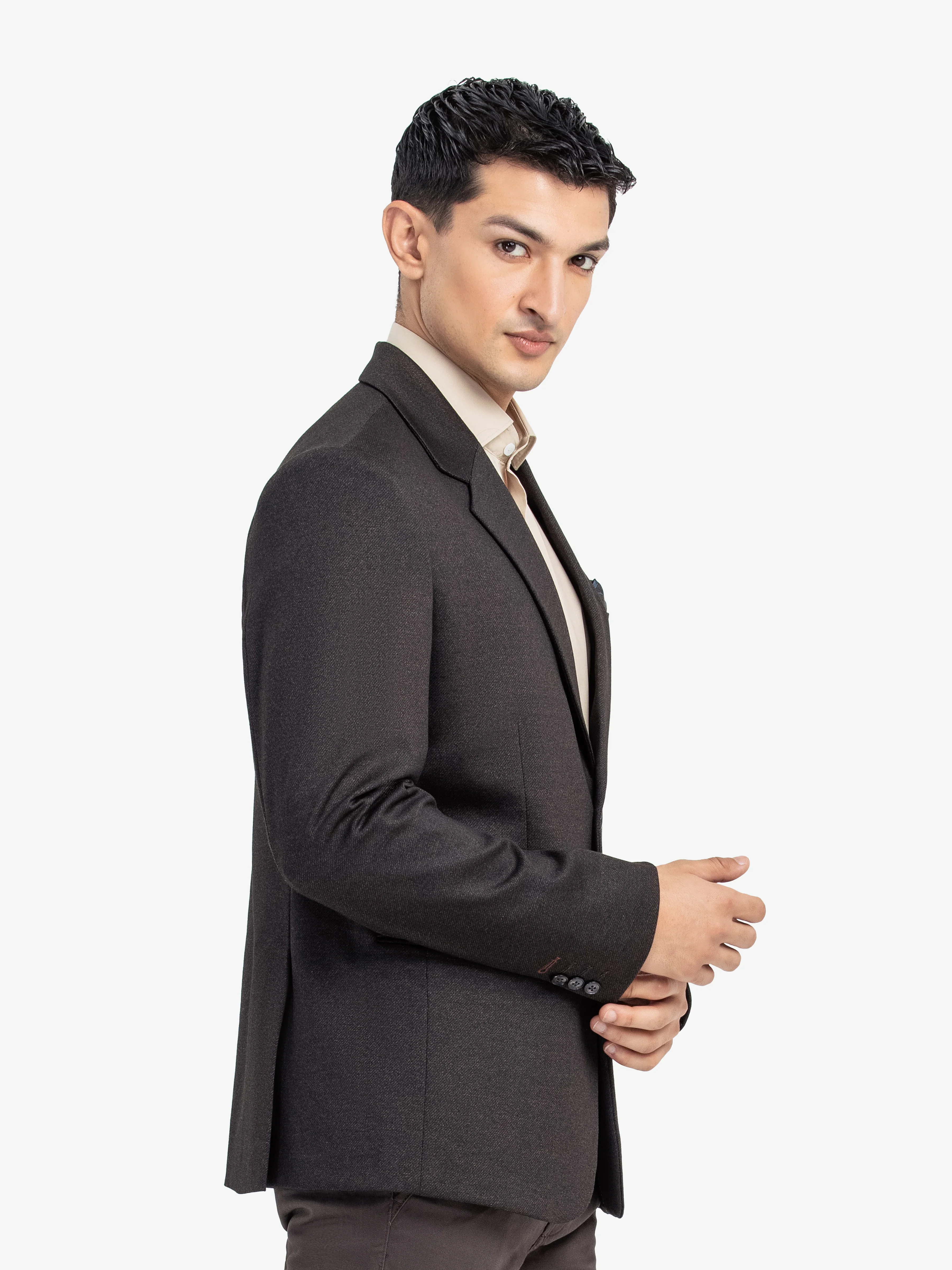 Men's Dark Brown Blazer - EMTBK24-005 - Image 4