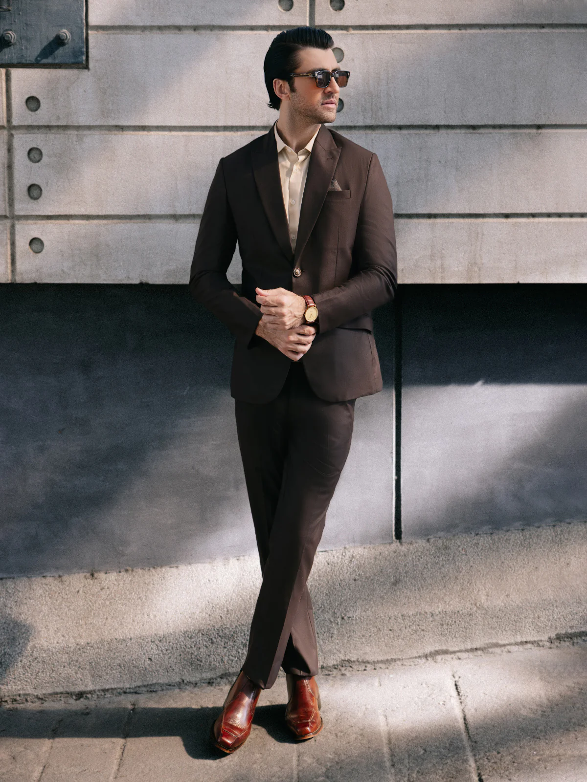 Men's Dark Brown Coat Pant - EMTCP23-6846 - Image 3