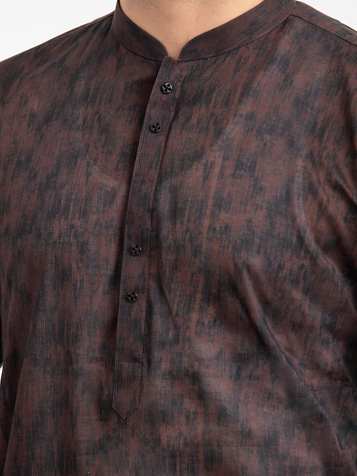 Men's Dark Brown Kurta - EMTKC24S-129 - Image 3