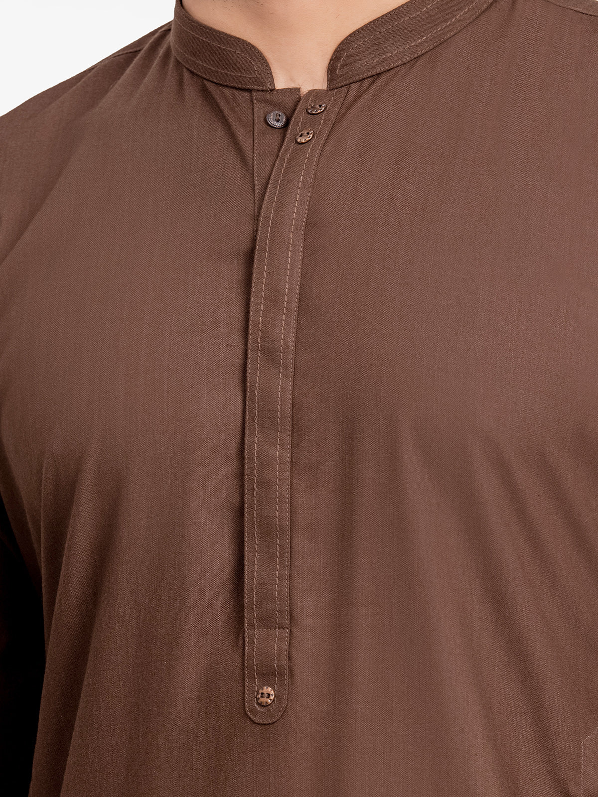 Men's Dark Brown Kurta Pajama - EMTKPT24-006 - Image 4