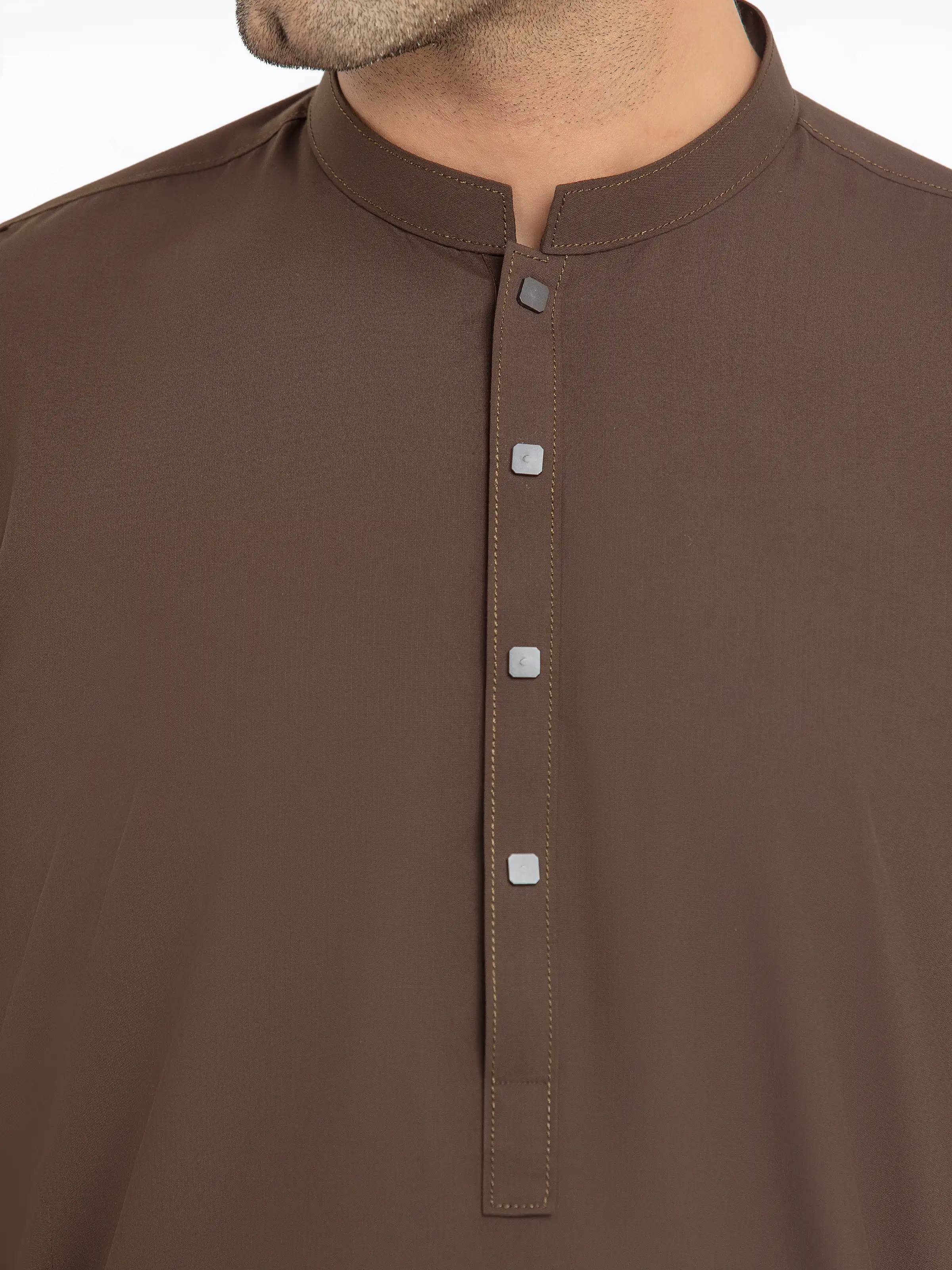 Men's Dark Brown Kurta Pajama - EMTKPT5-068 - Image 3