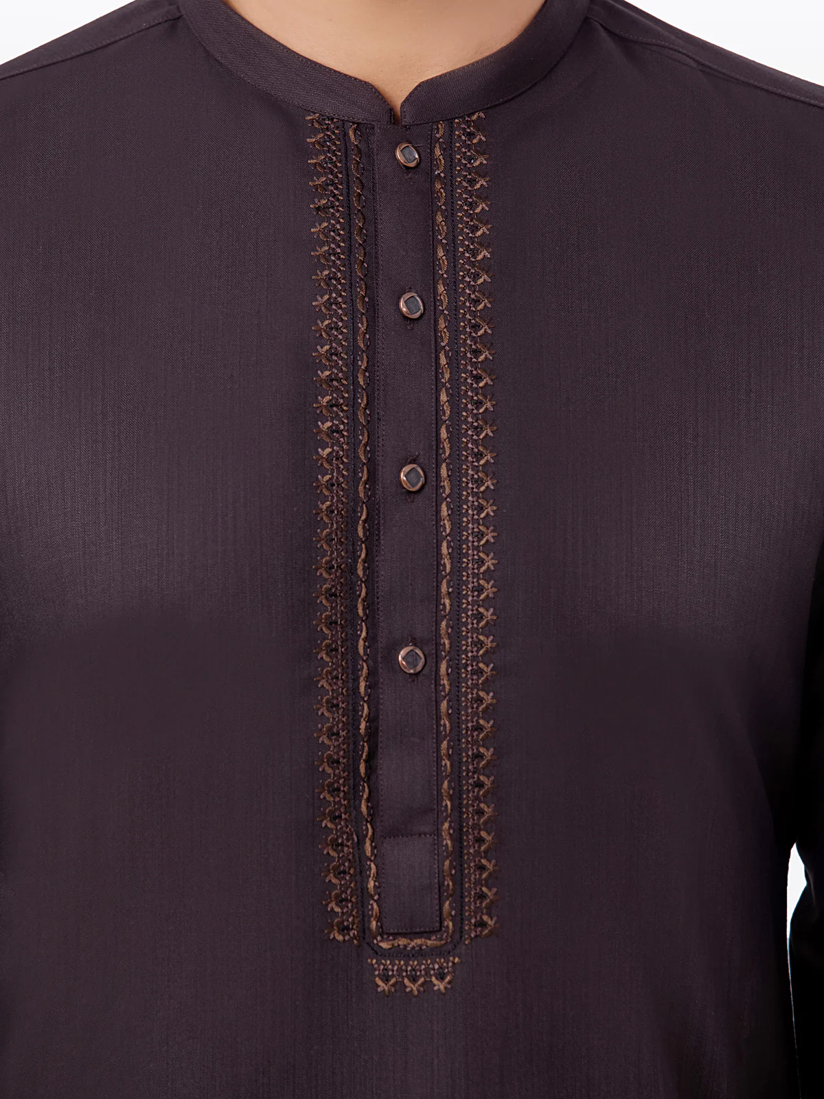 Men's Dark Brown Kurta Pajama - EMTSW23-99402 - Image 5