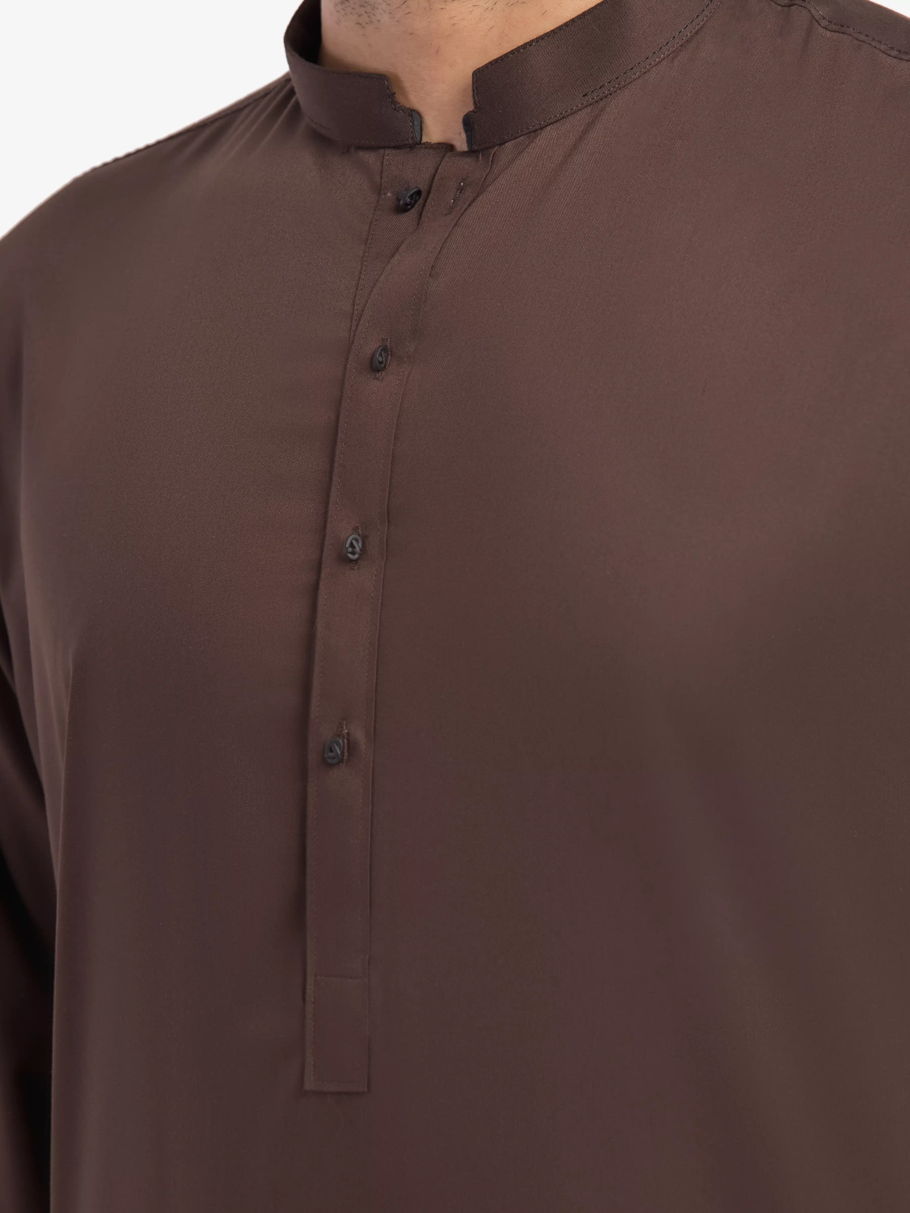 Men's Dark Brown Shalwar Kameez - EMTKS5-41201 - Image 3