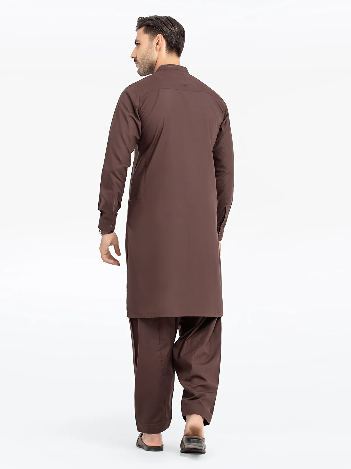 Men's Dark Brown Shalwar Kameez - EMTKST24S-99468 - Image 3