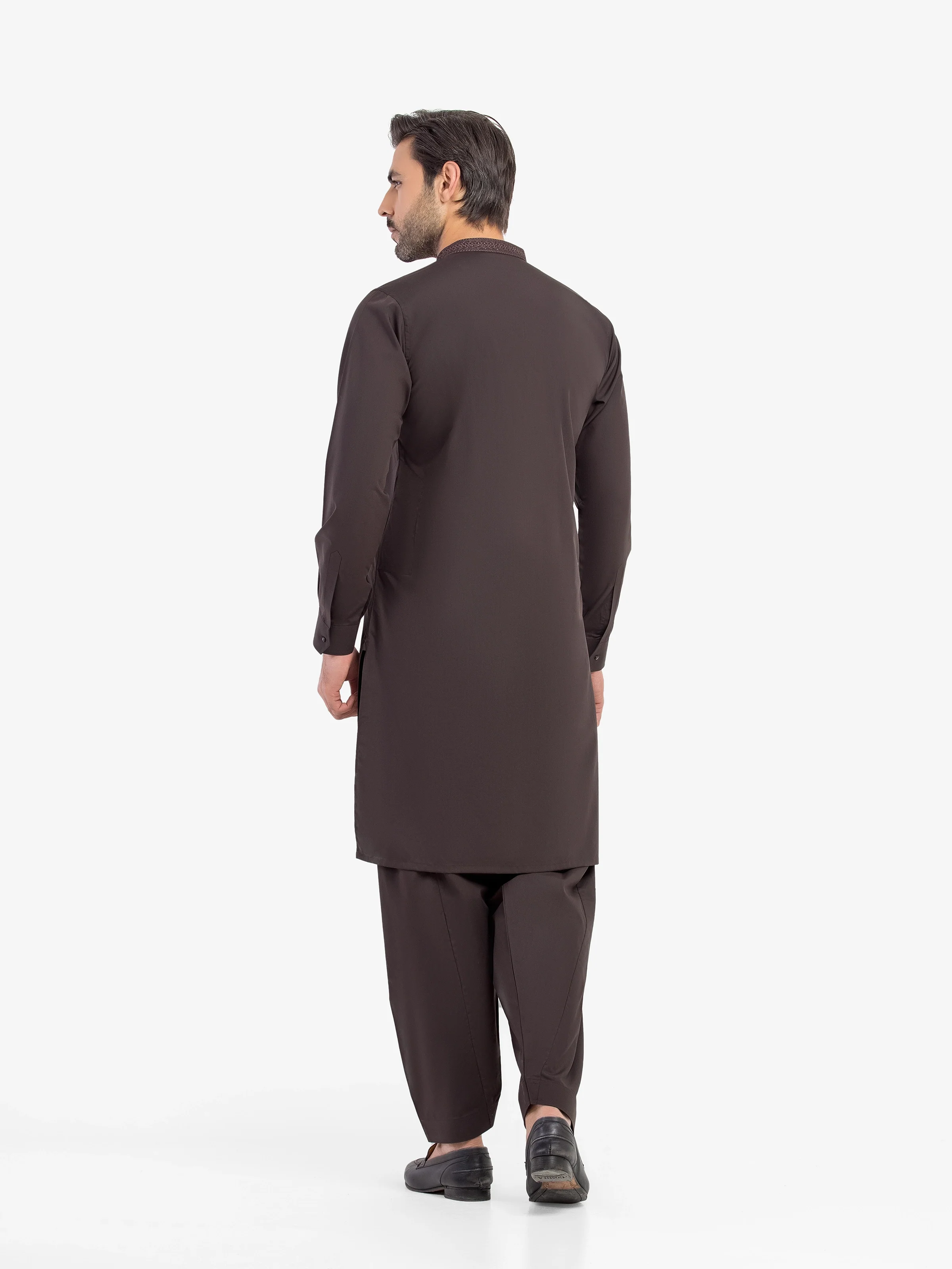 Men's Dark Brown Shalwar Kameez - EMTKST5-99628 - Image 5