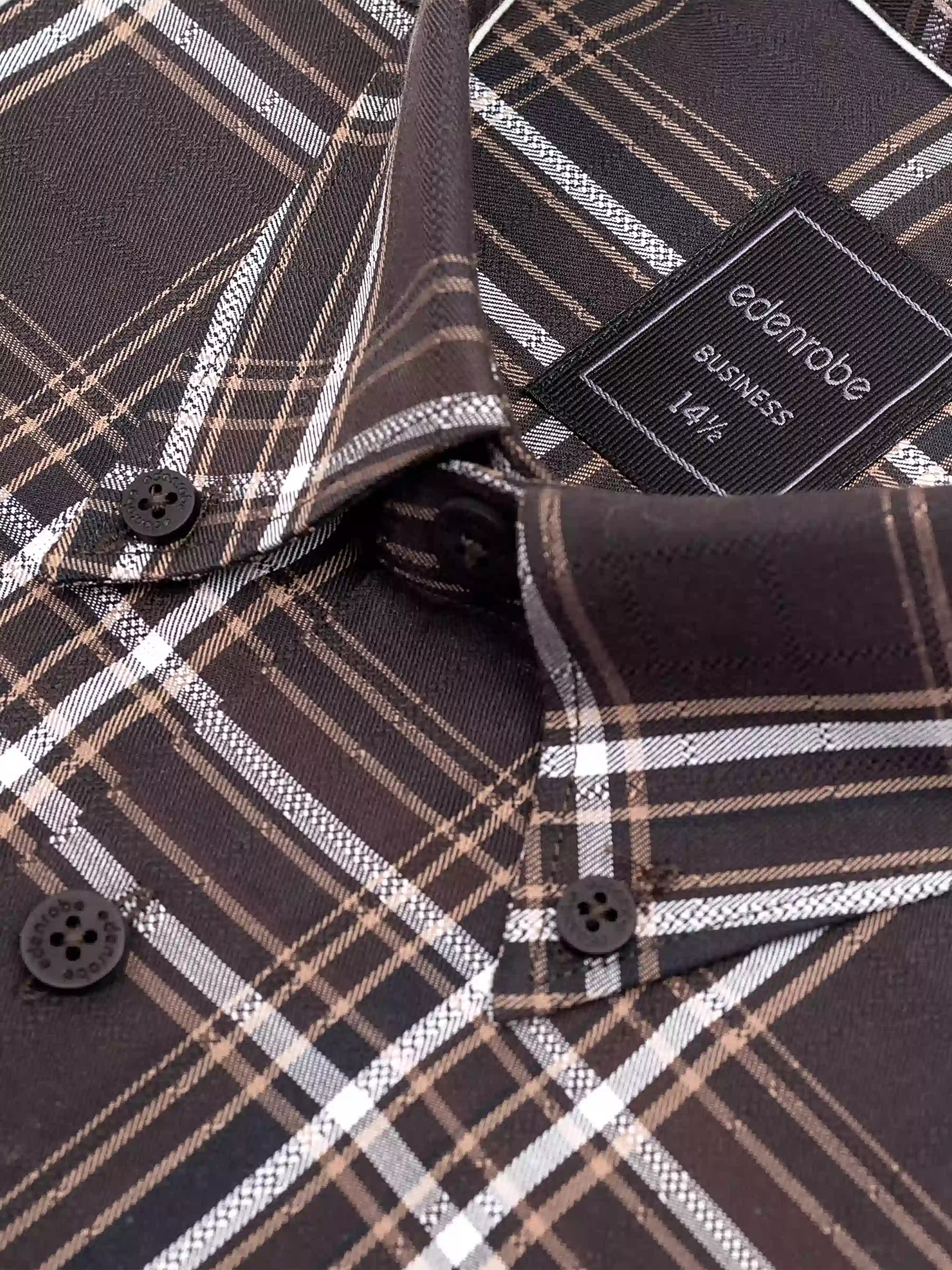 Men's Dark Brown Shirt - EMTSB6-194 - Image 3