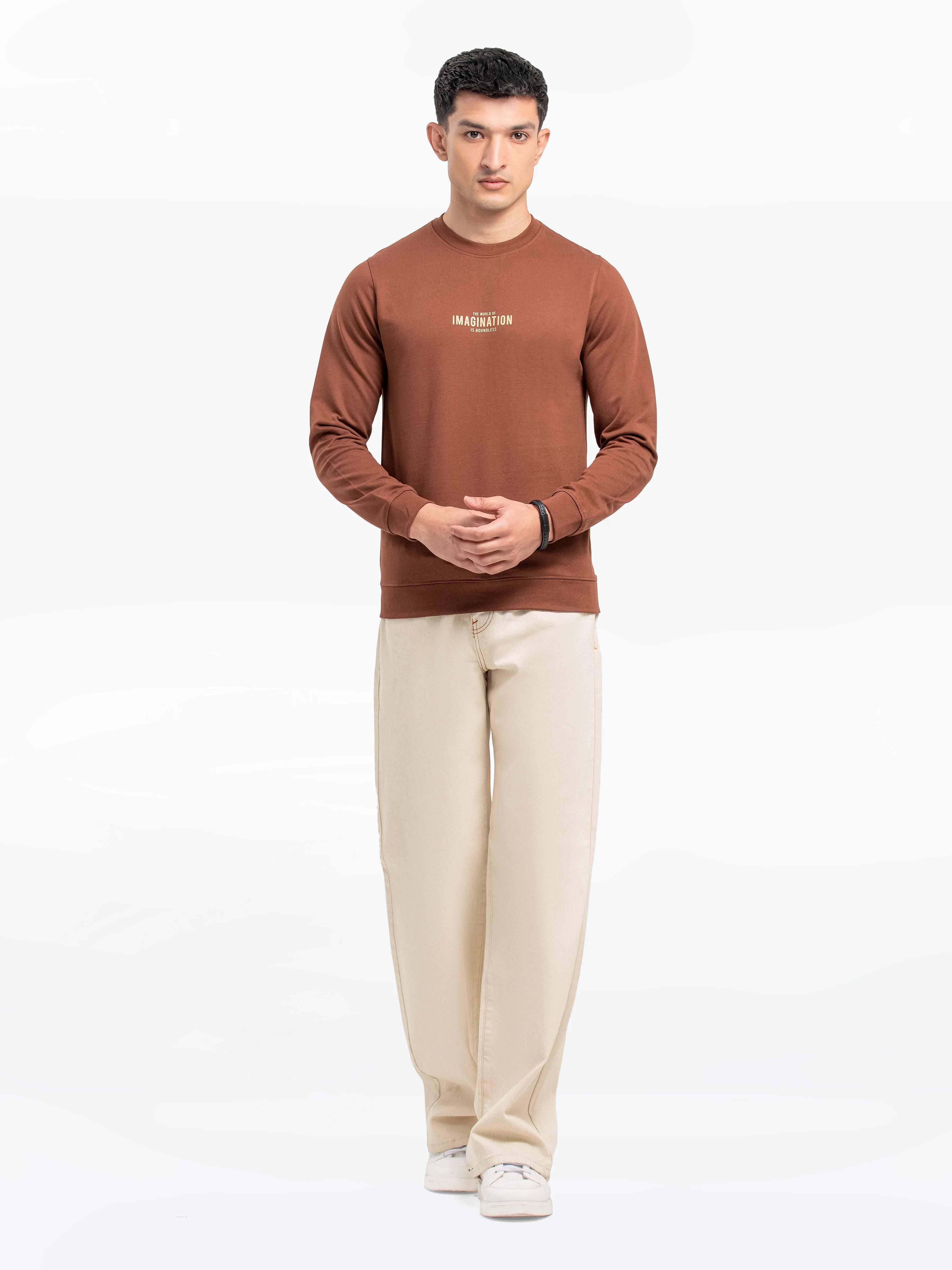 Men's Dark Brown Sweatshirt - EMTSS24-006 - Image 2