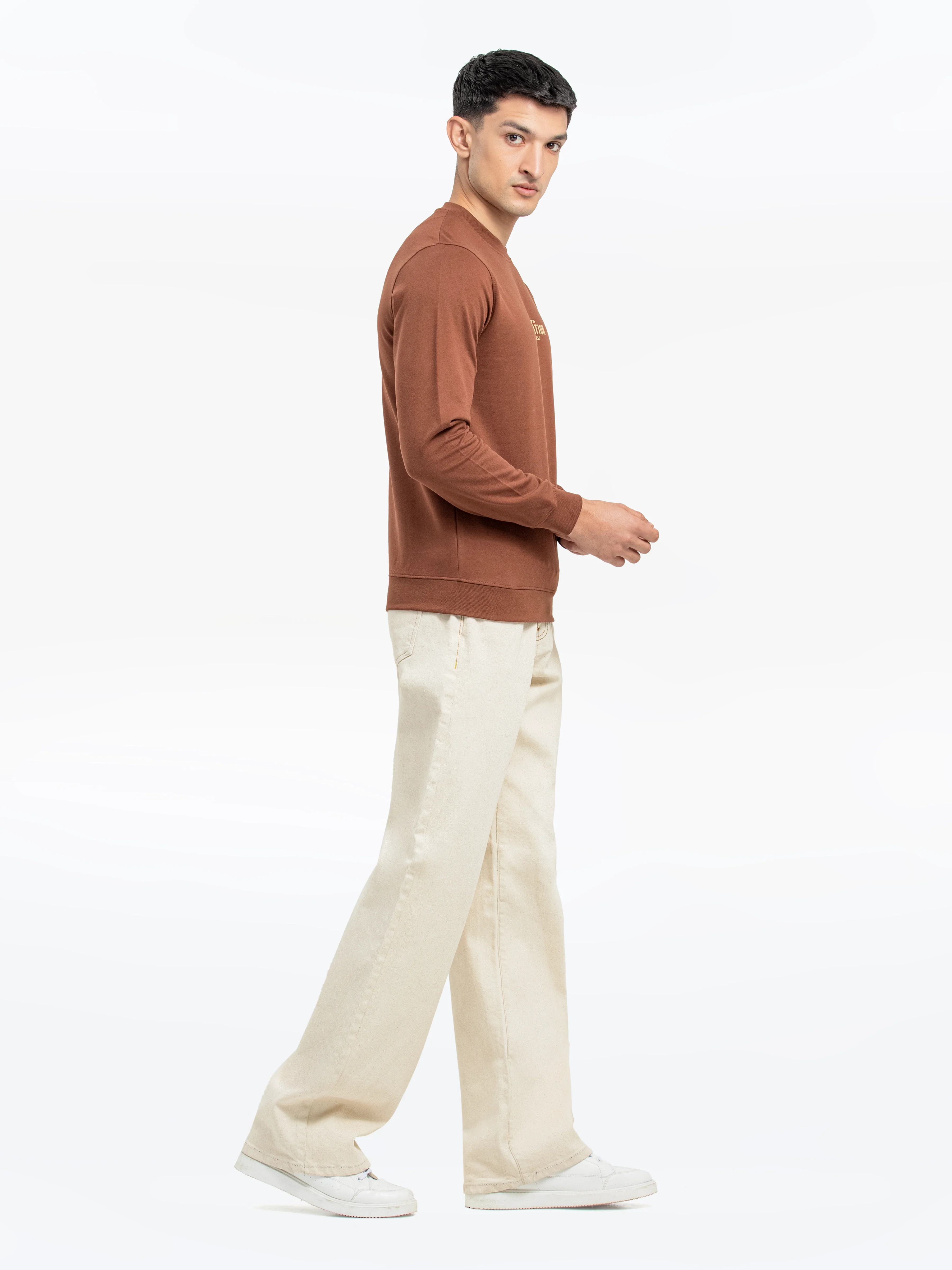 Men's Dark Brown Sweatshirt - EMTSS24-006 - Image 4