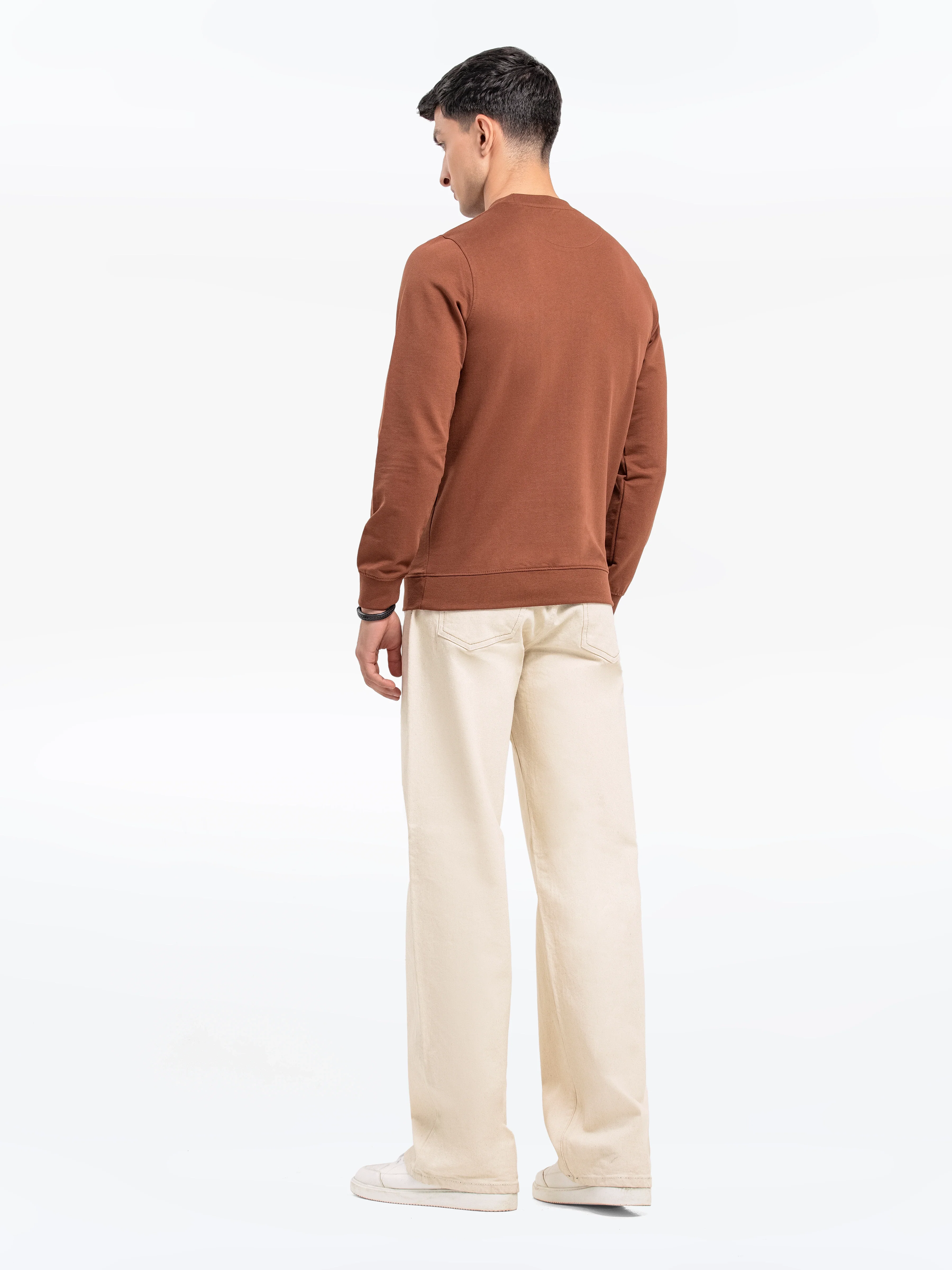 Men's Dark Brown Sweatshirt - EMTSS24-006 - Image 5