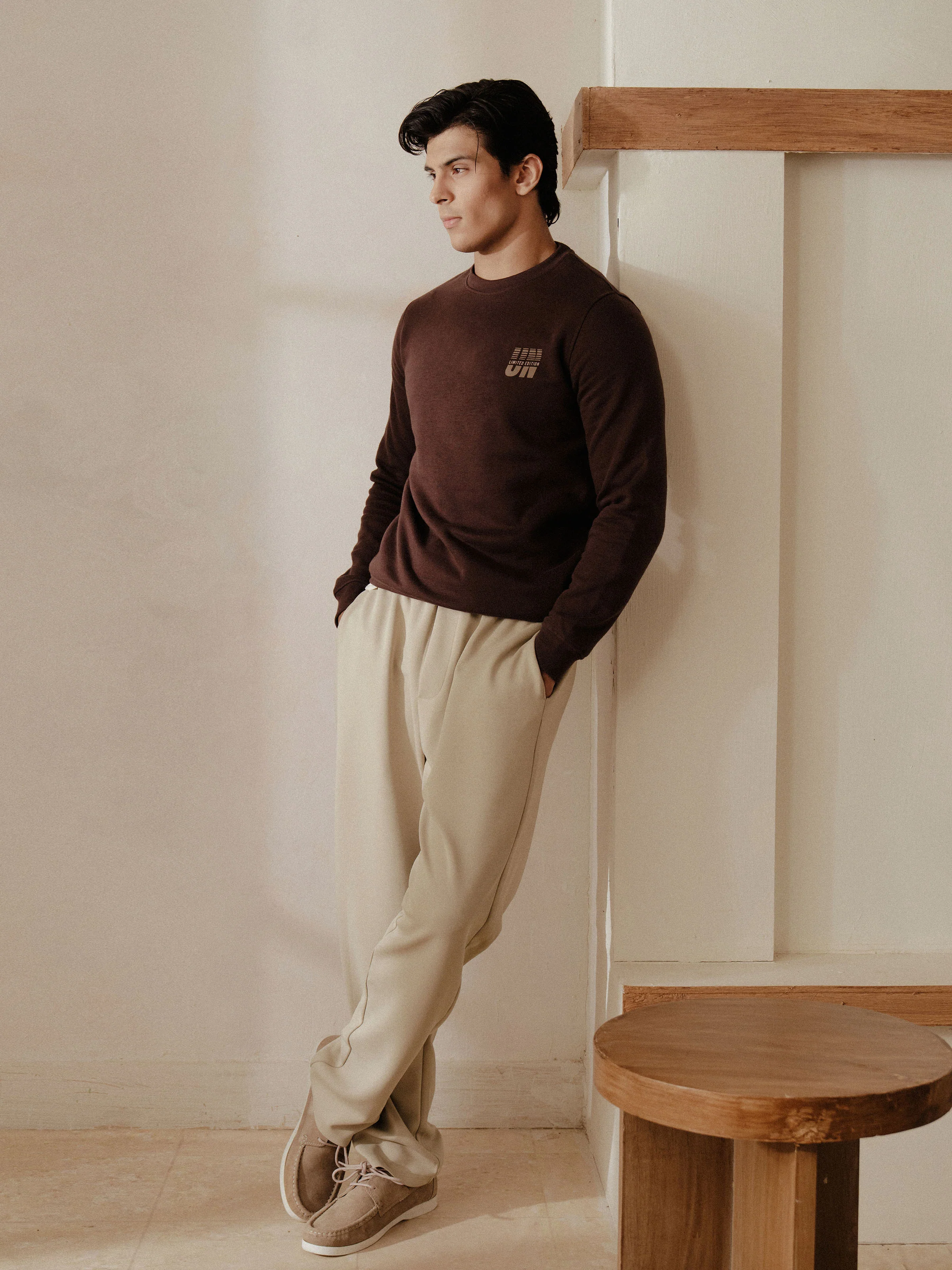 Men's Dark Brown Sweatshirt - EMTSS5-012 - Image 2