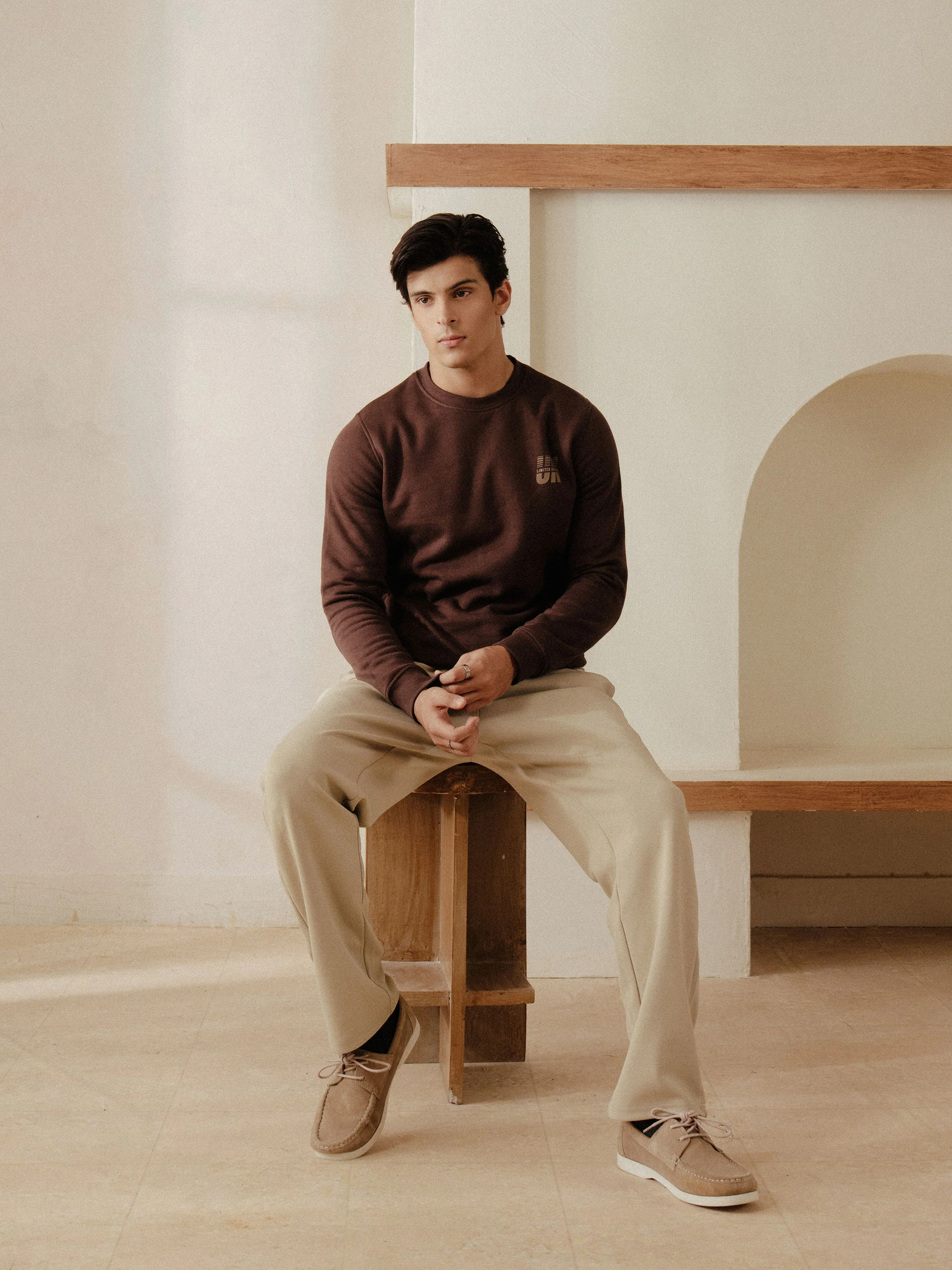 Men's Dark Brown Sweatshirt - EMTSS5-012 - Image 3