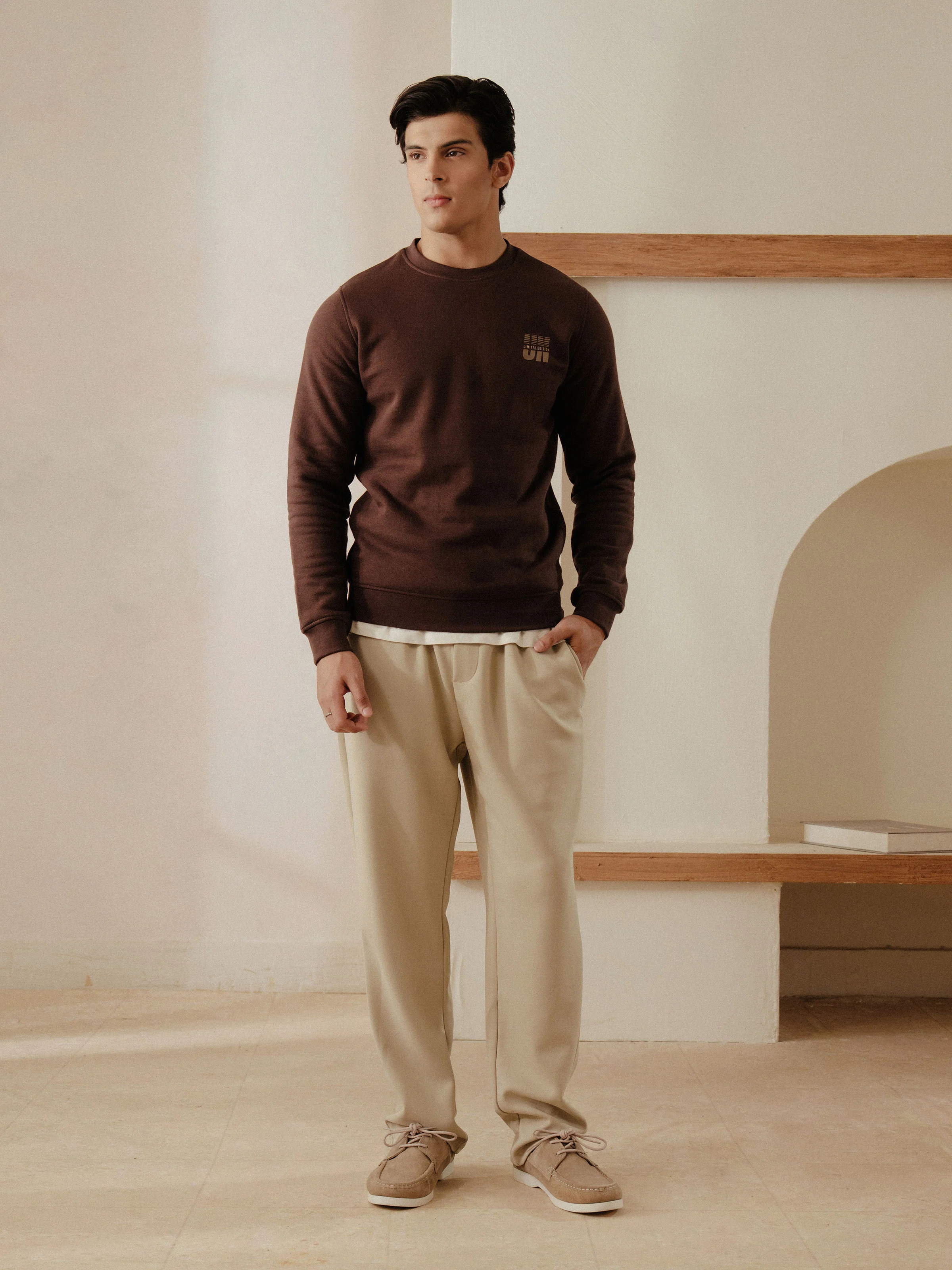 Men's Dark Brown Sweatshirt - EMTSS5-012 - Image 5