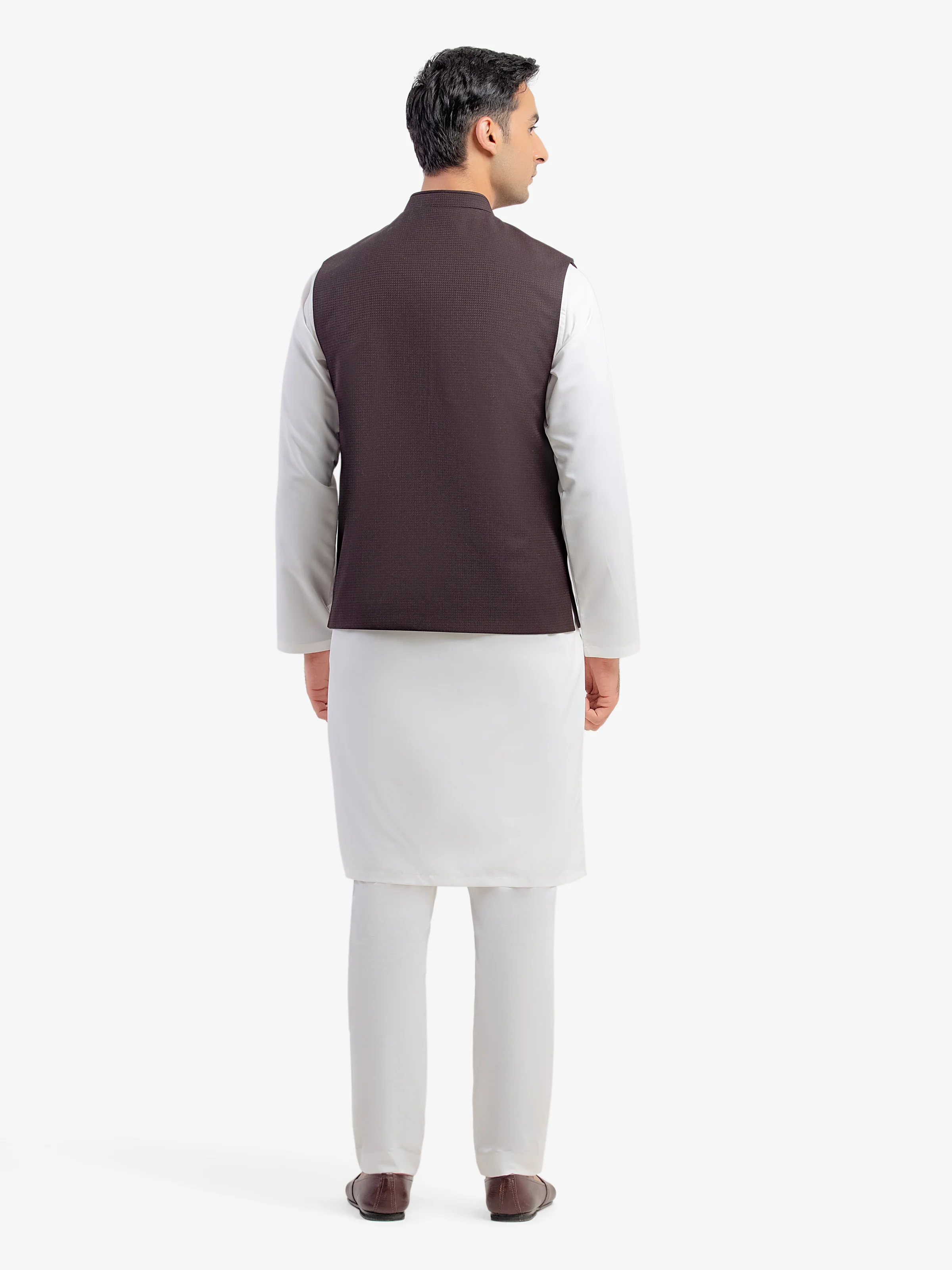 Men's Dark Brown Waist Coat - EMTWCP5-35993 - Image 5