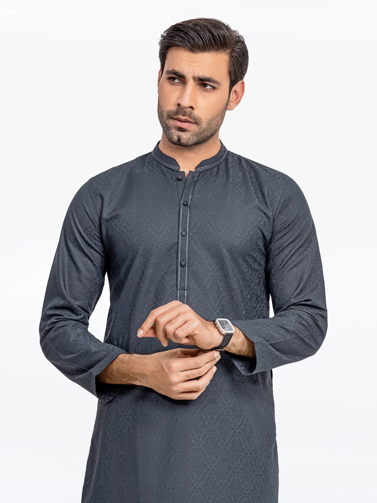 Men's Dark Green Kurta Pajama - EMTKPT24-015 - Image 2