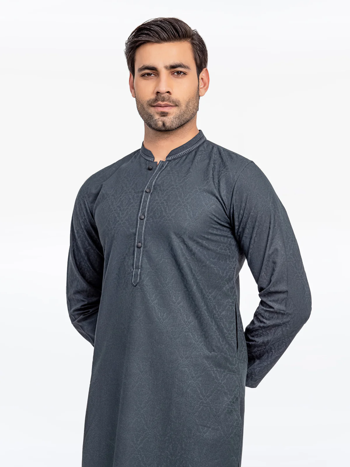 Men's Dark Green Kurta Pajama - EMTKPT24-015 - Image 4