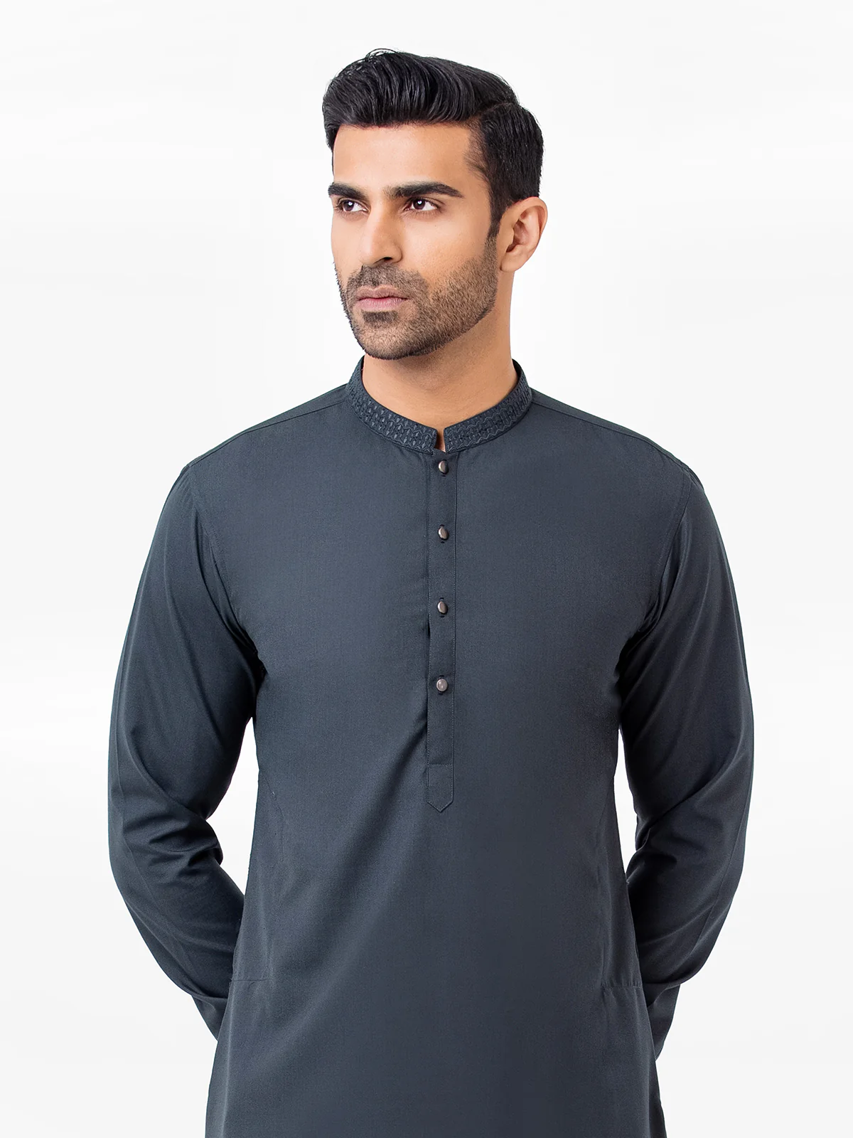 Men's Dark Green Kurta Pajama - EMTSW23-99399 - Image 2