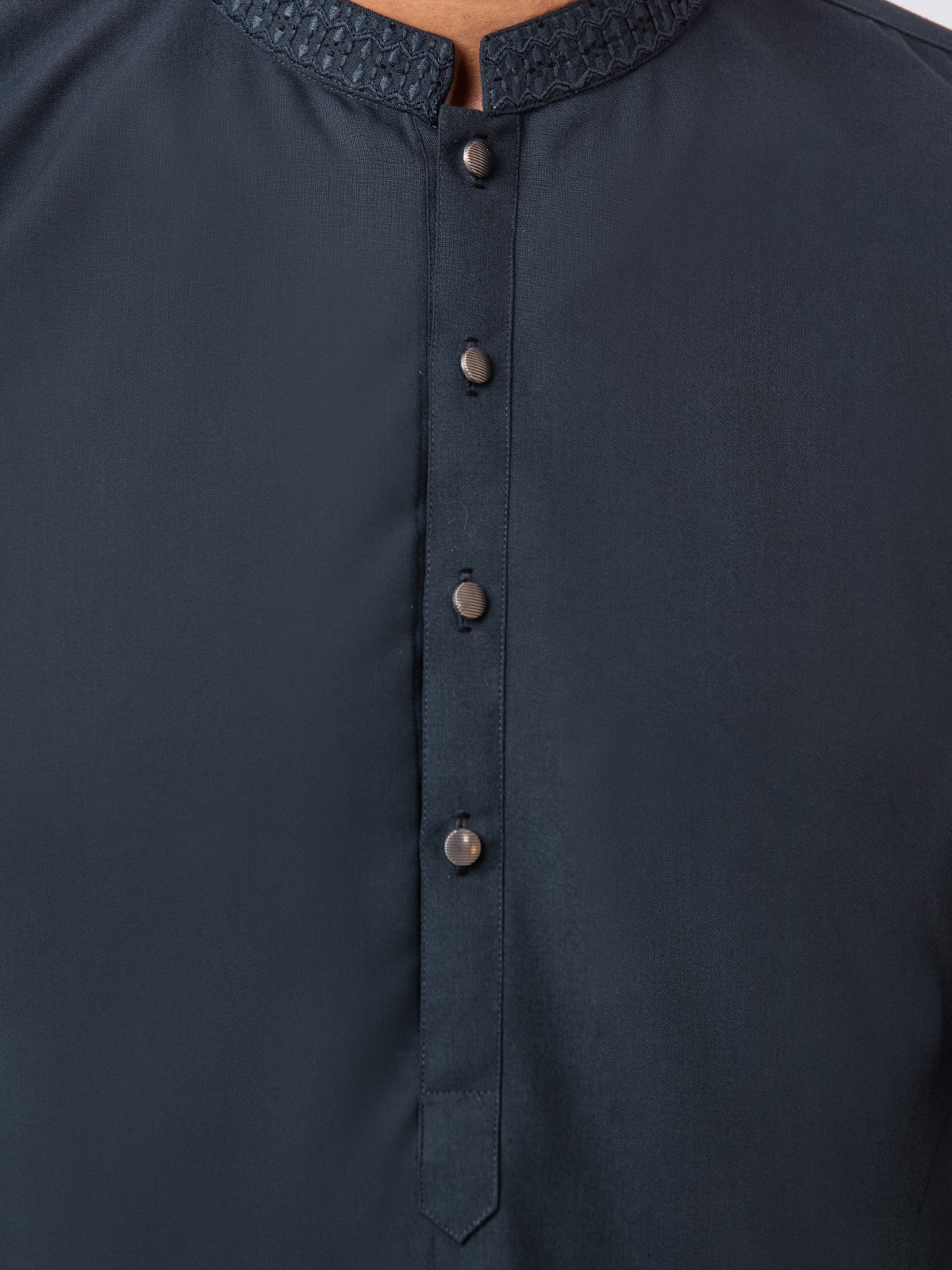 Men's Dark Green Kurta Pajama - EMTSW23-99399 - Image 3
