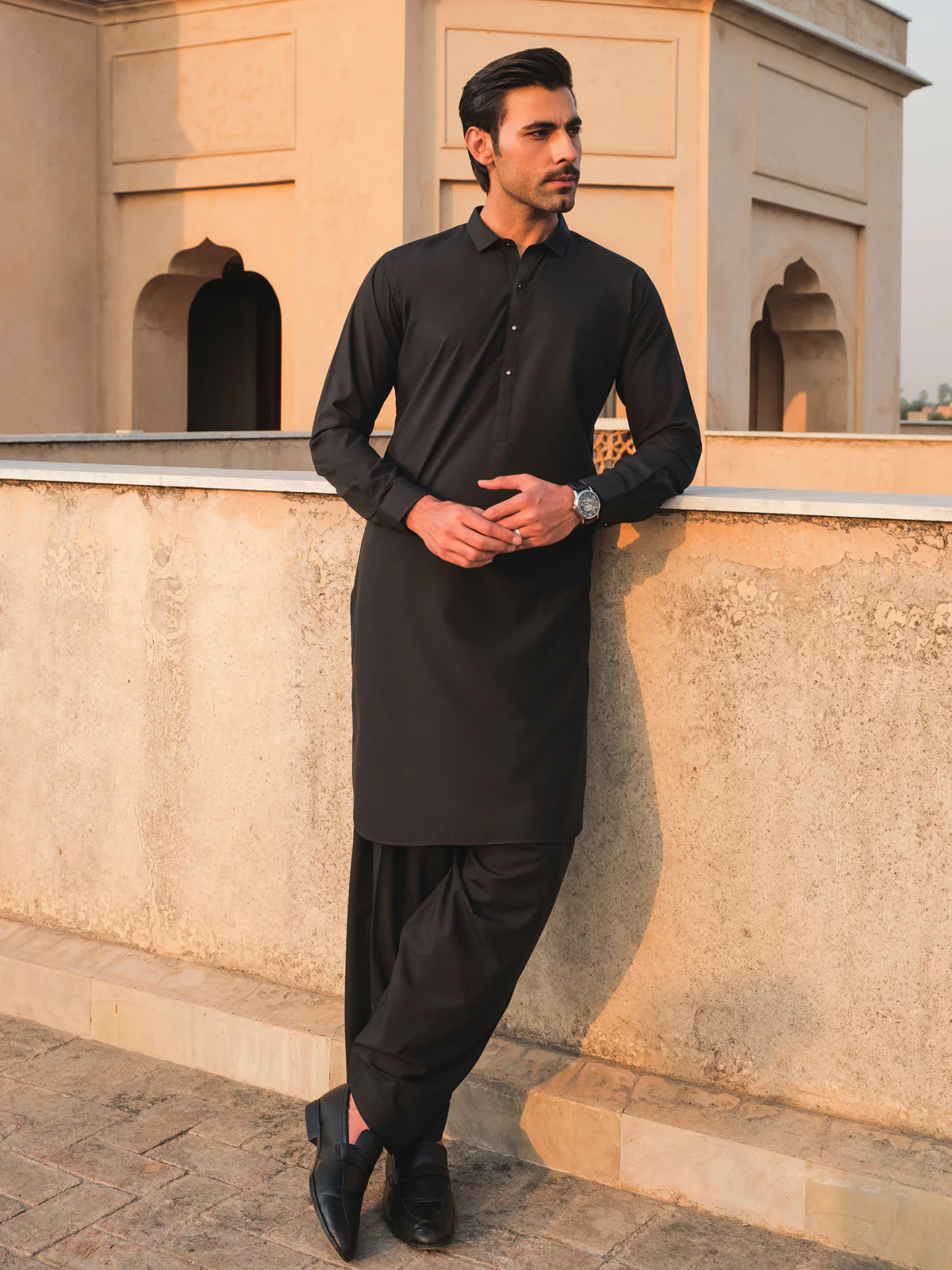 Men's Dark Green Shalwar Kameez - EMTKS24S-41107