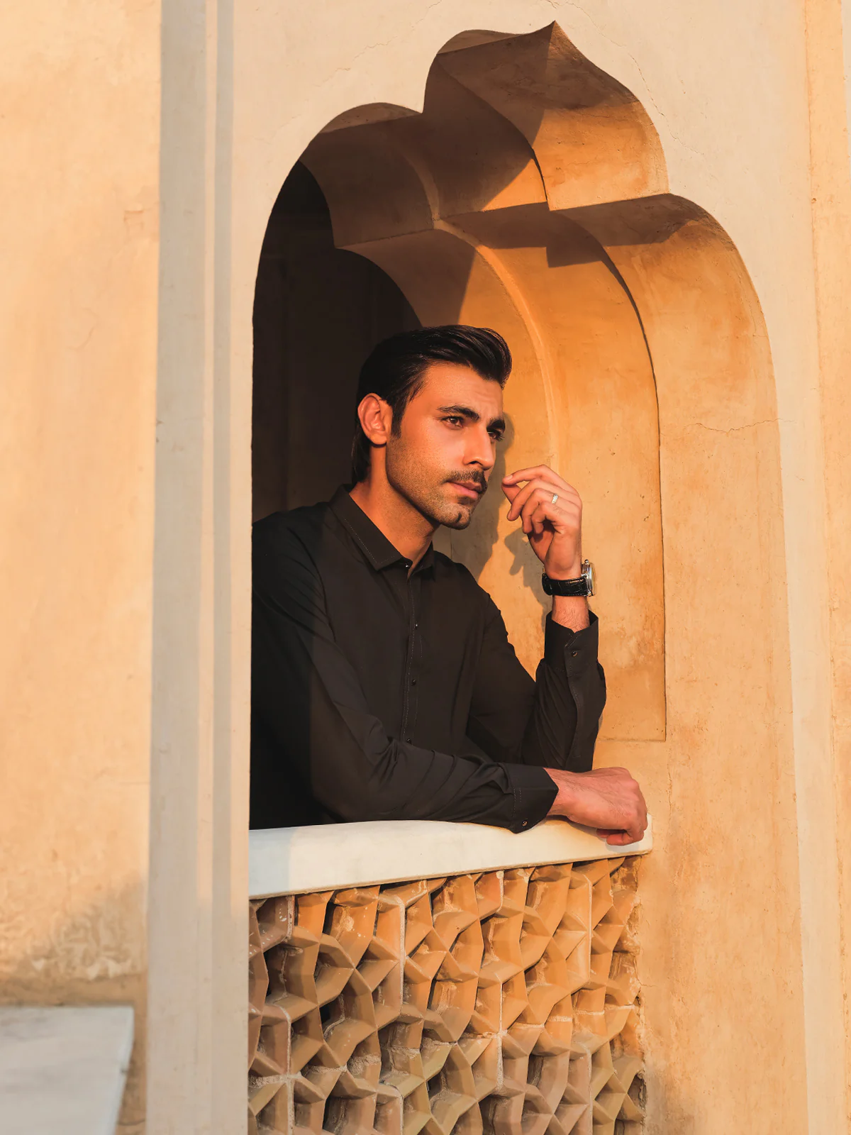 Men's Dark Green Shalwar Kameez - EMTKS24S-41107 - Image 6