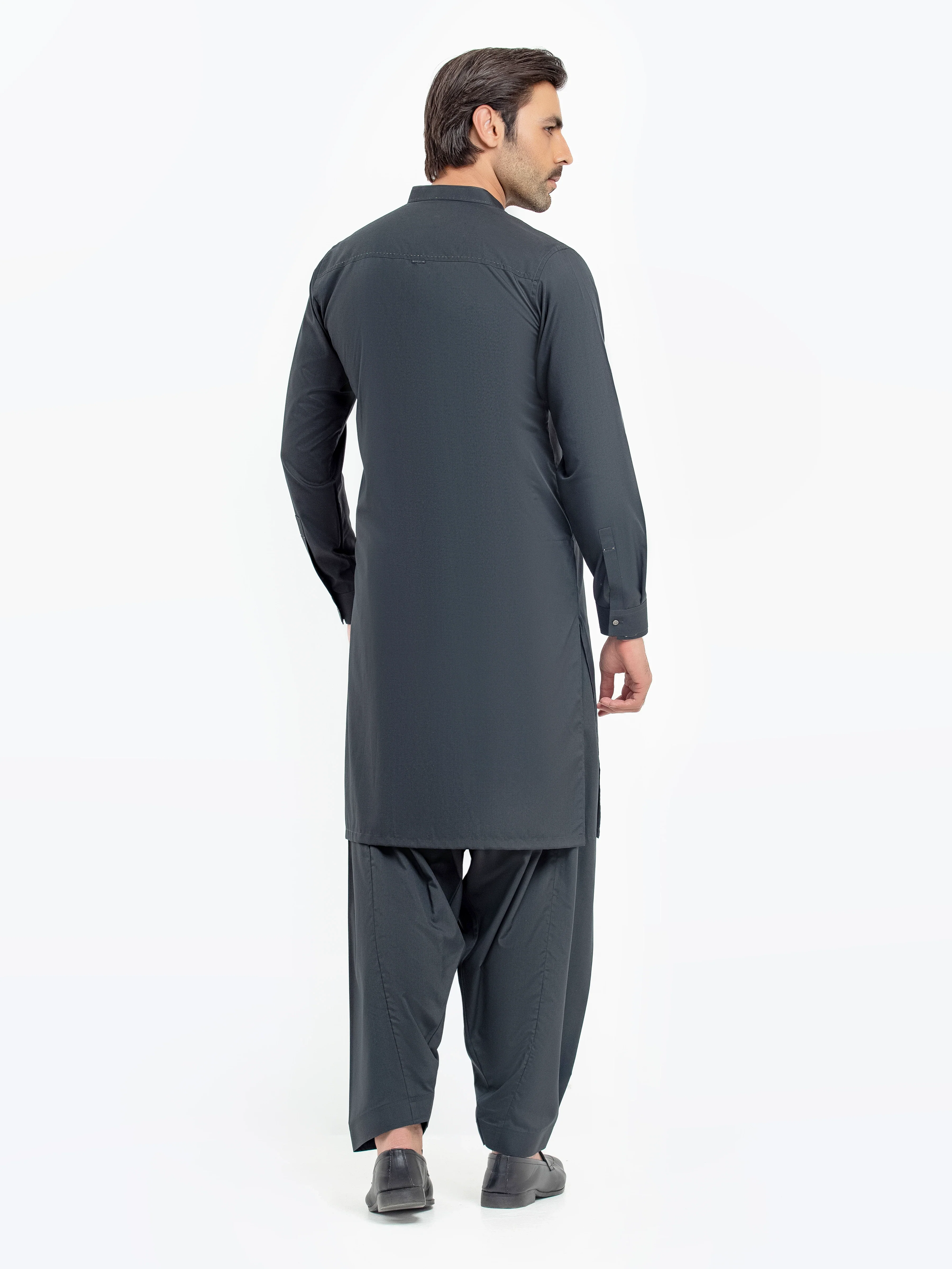 Men's Dark Green Shalwar Kameez - EMTKST5-99510 - Image 5