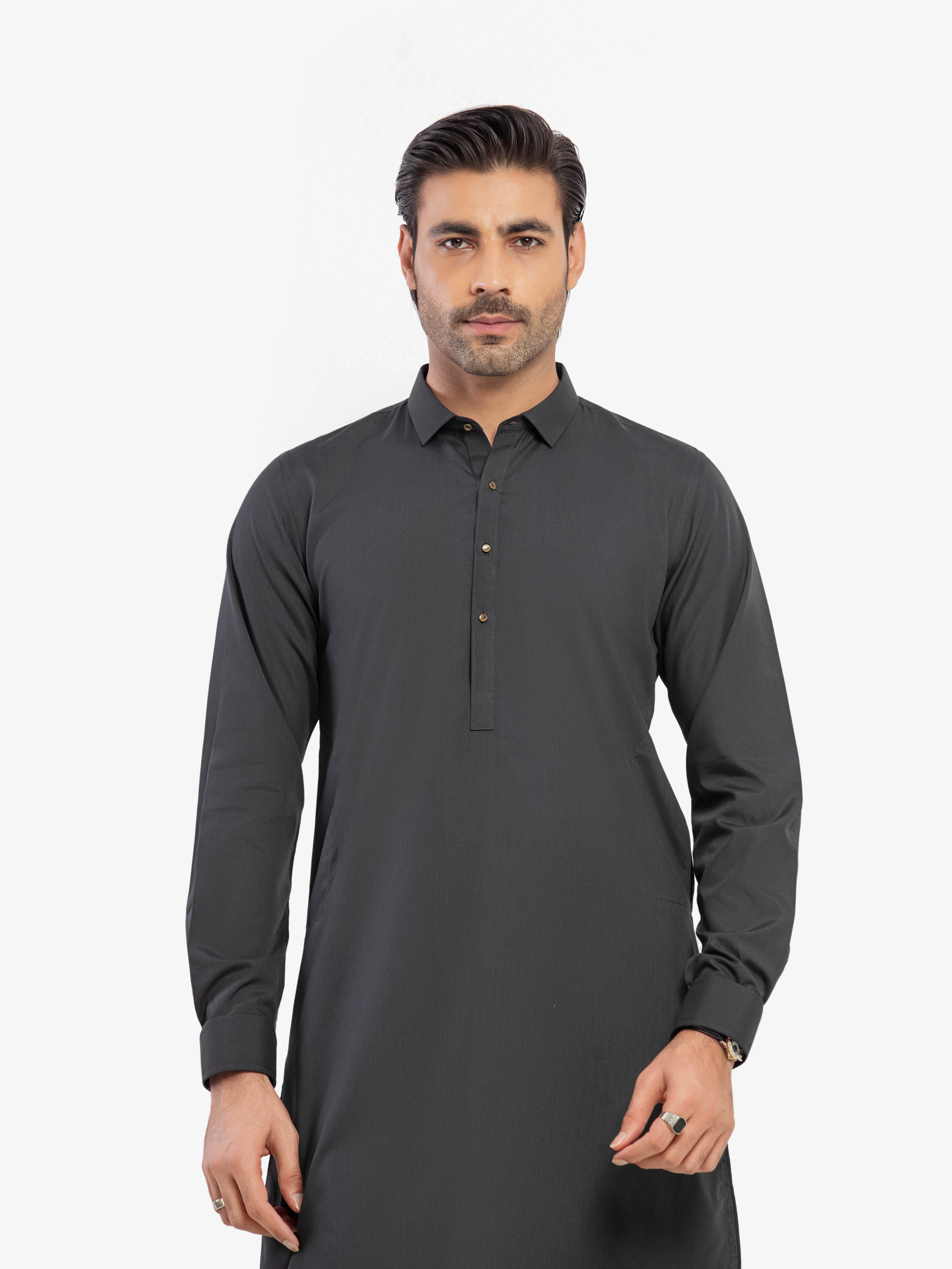 Men's Dark Green Shalwar Kameez - EMTKST5-99610 - Image 2