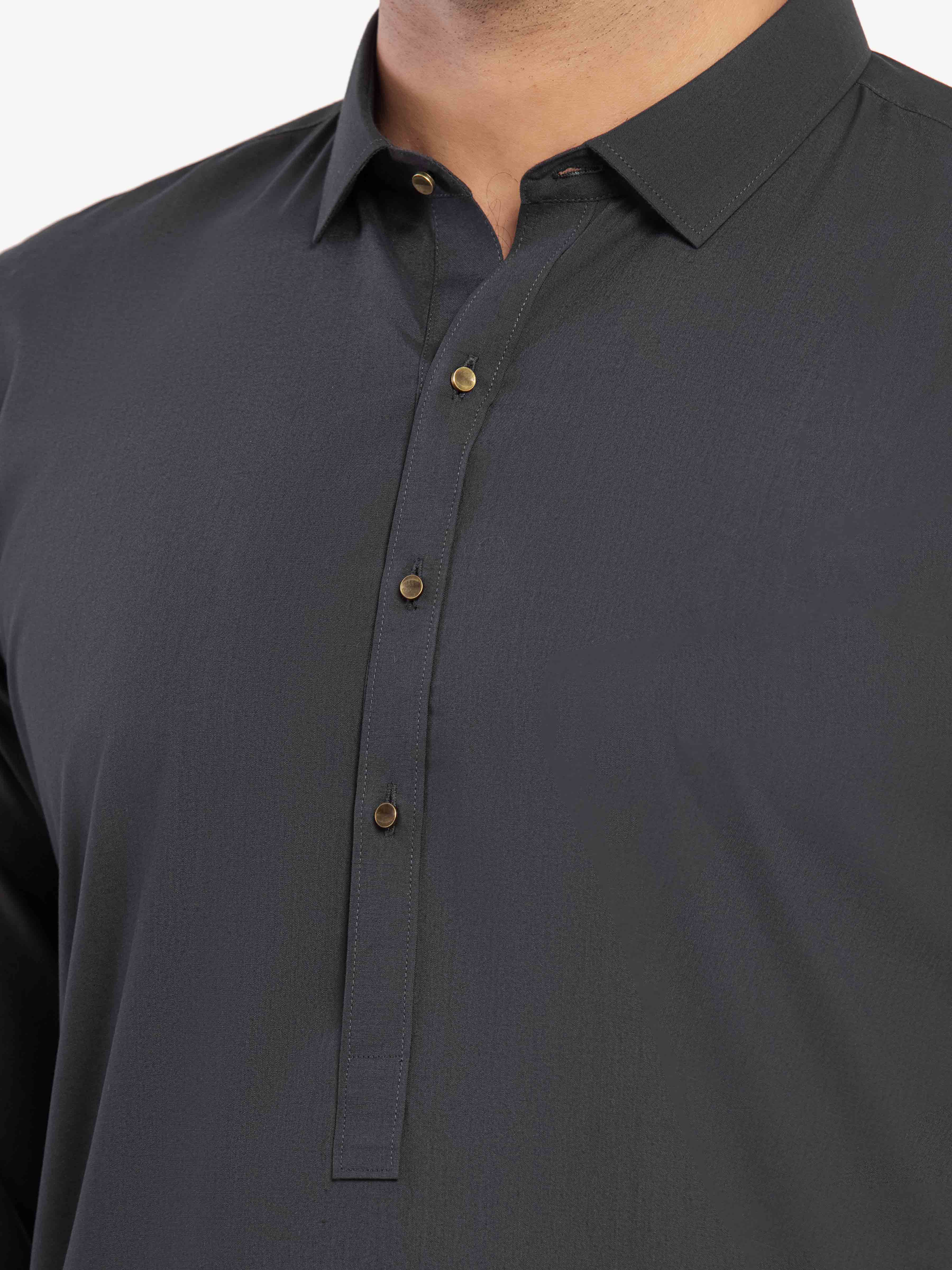 Men's Dark Green Shalwar Kameez - EMTKST5-99610 - Image 3