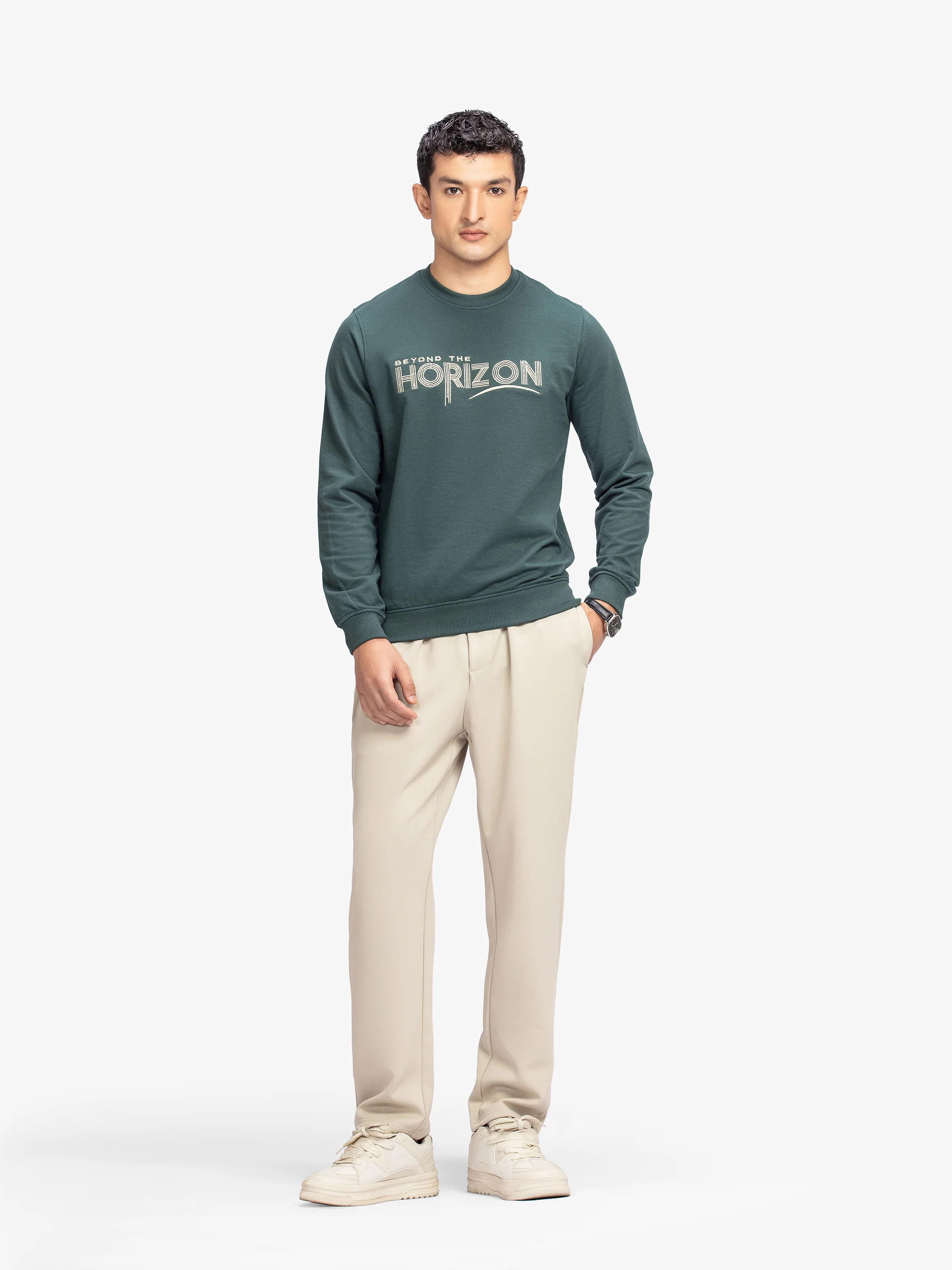 Men's Dark Green Sweatshirt - EMTSS5-005 - Image 3