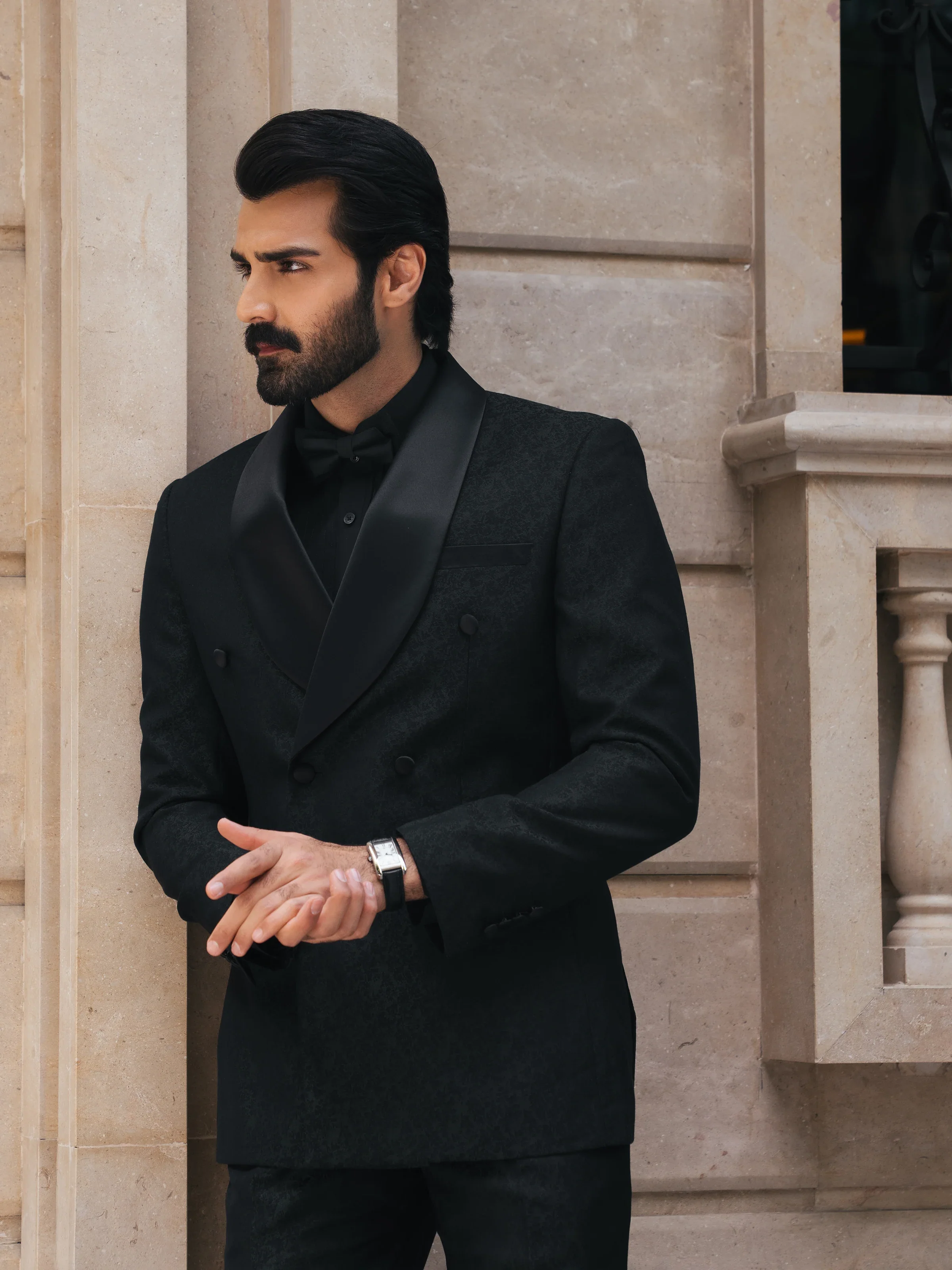 Double Breasted Shawl Collar Tuxedo Suit - ECMTCPT5-1008 - Image 4