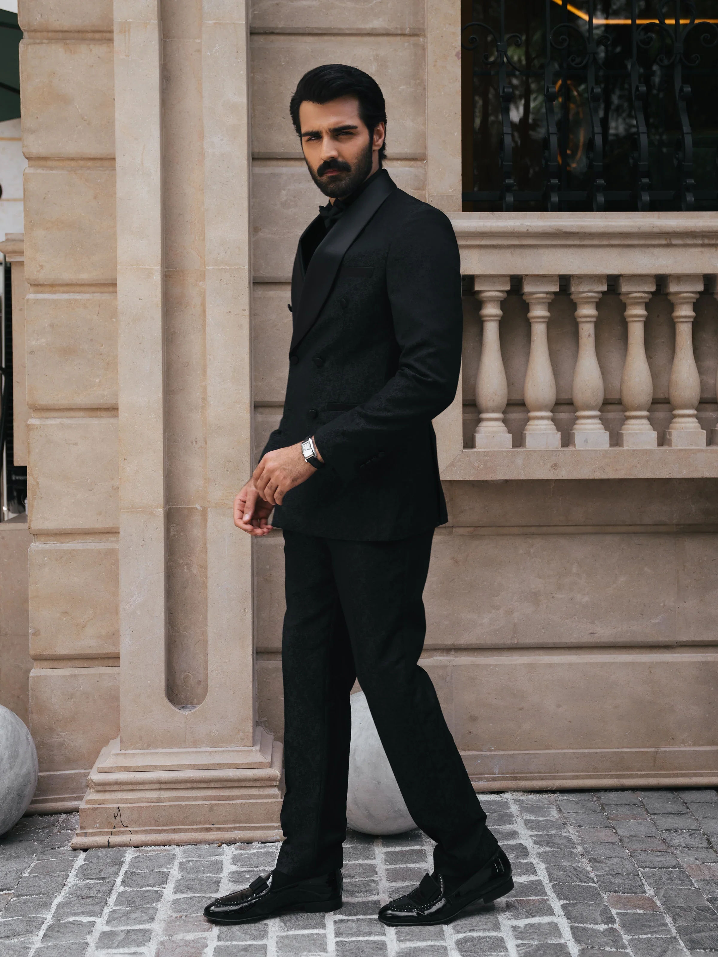Double Breasted Shawl Collar Tuxedo Suit - ECMTCPT5-1008 - Image 5