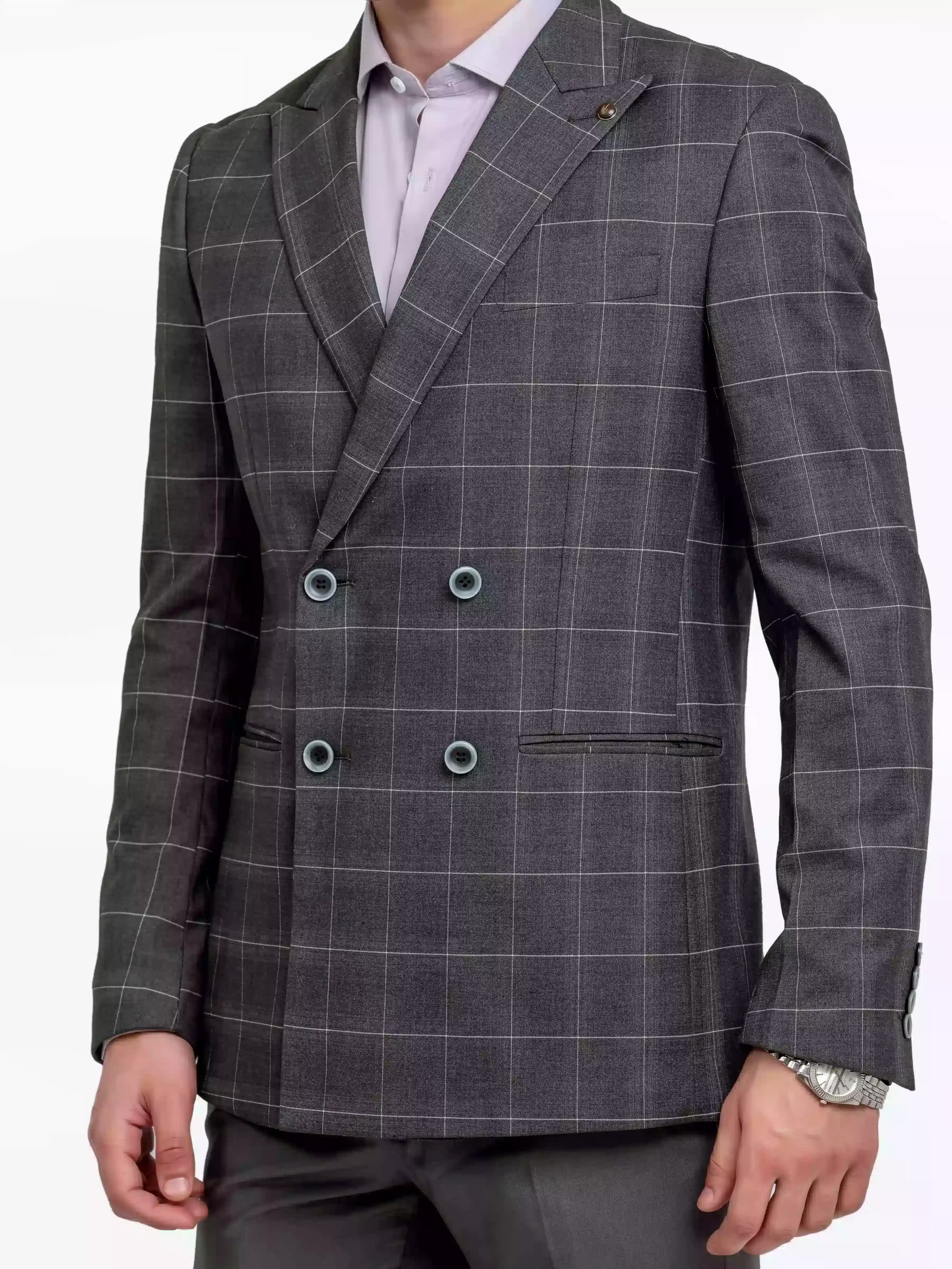 Men's Dark Grey Blazer - EMTB24-6874 - Image 3