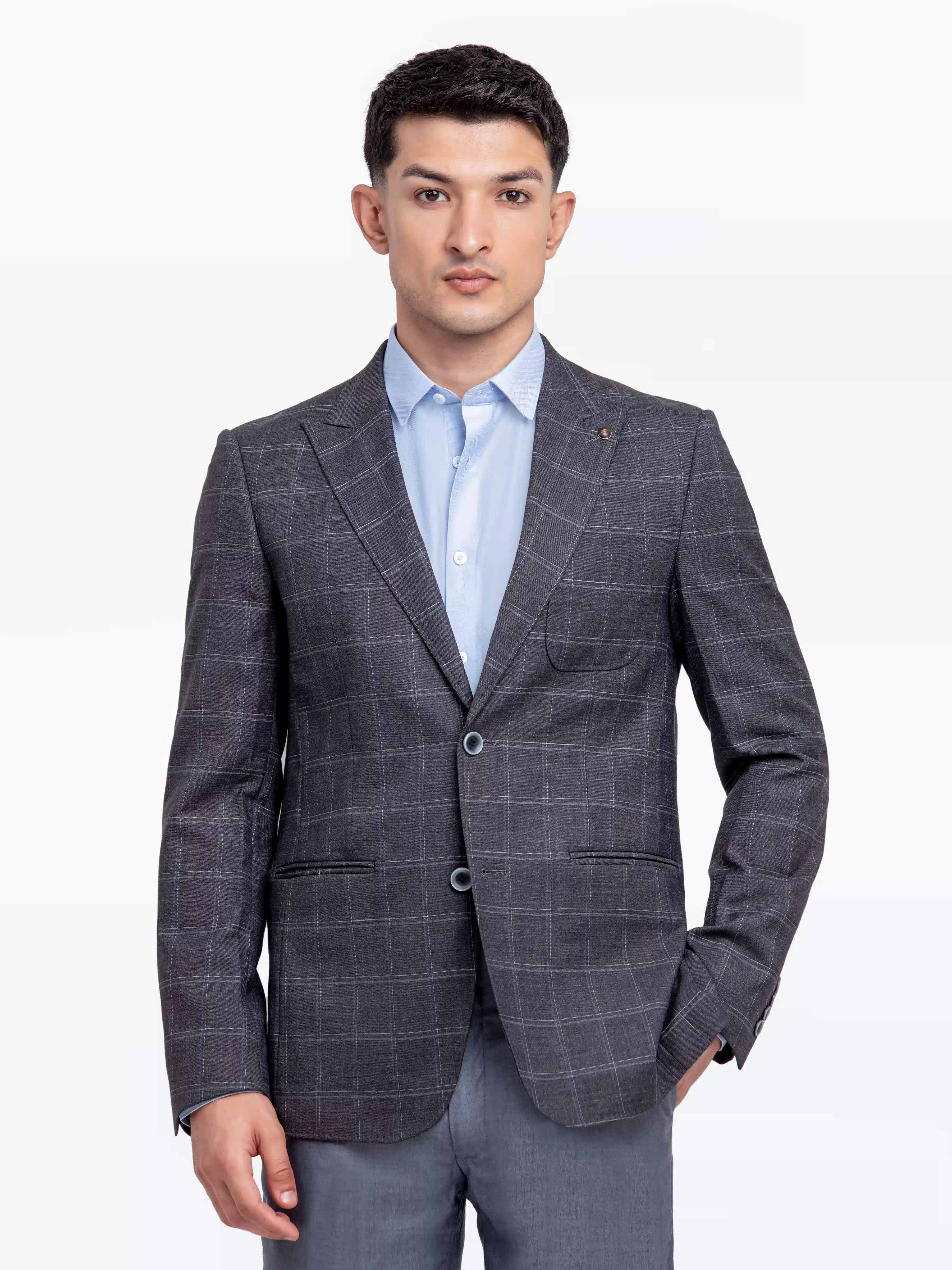 Men's Dark Grey Blazer - EMTB24-6880 - Image 3