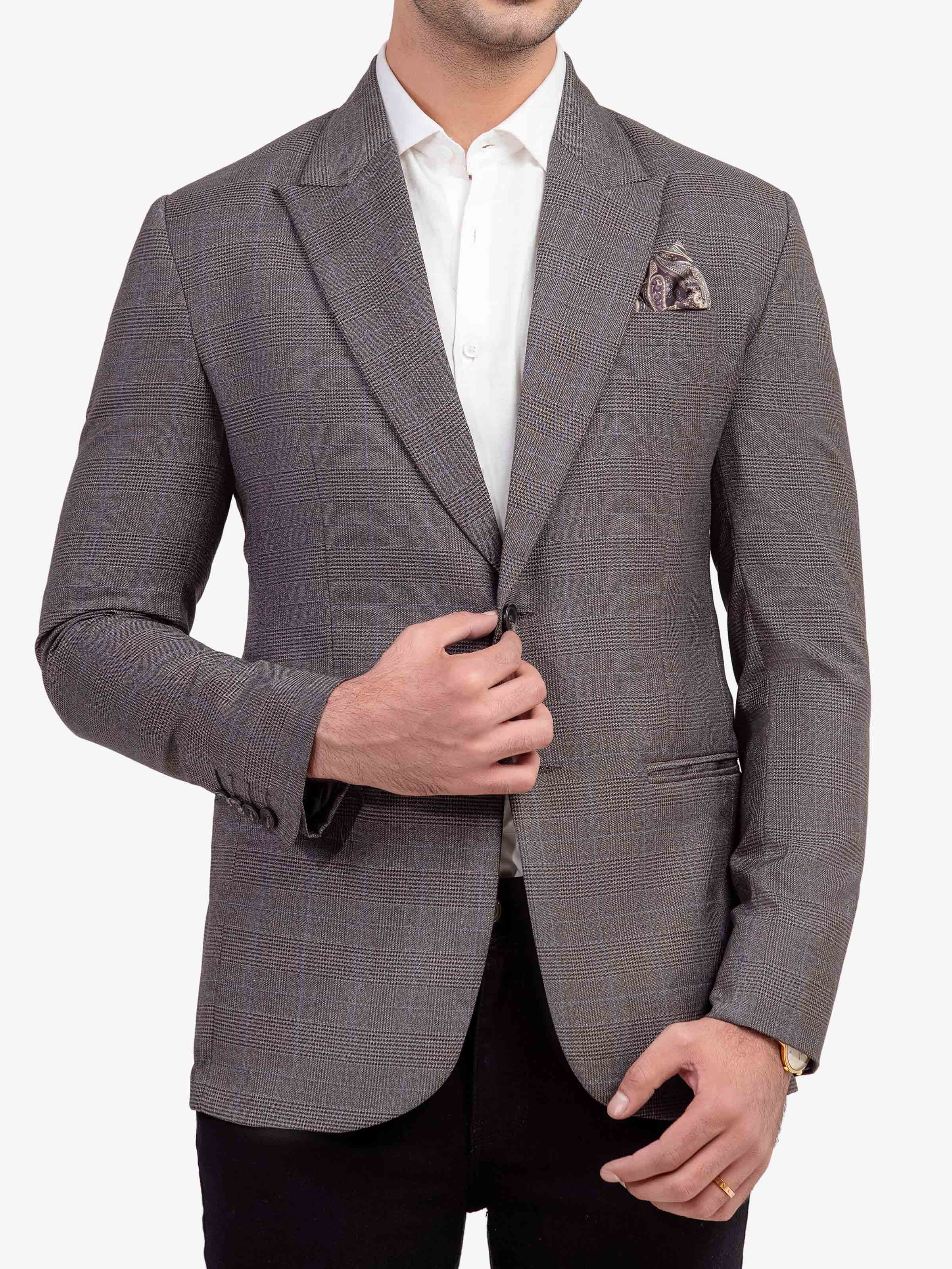 Men's Dark Grey Blazer - EMTB5-6883 - Image 2